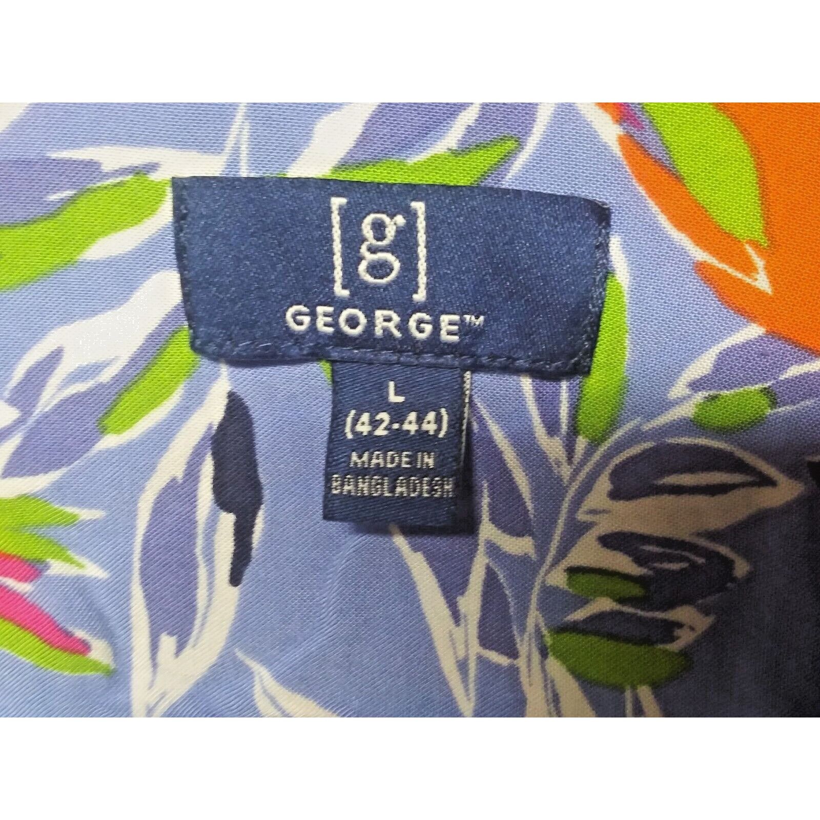 George George Mens Hawaiian Shirt L(42-44) Tropical Birds blue oran Size US L / EU 52-54 / 3 - 6 Thumbnail