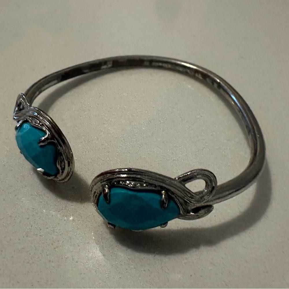 Kendra Scott Kendra Scott Andy Bracelet Turquoise Silver Pinch Cuff Size ONE SIZE - 4 Thumbnail