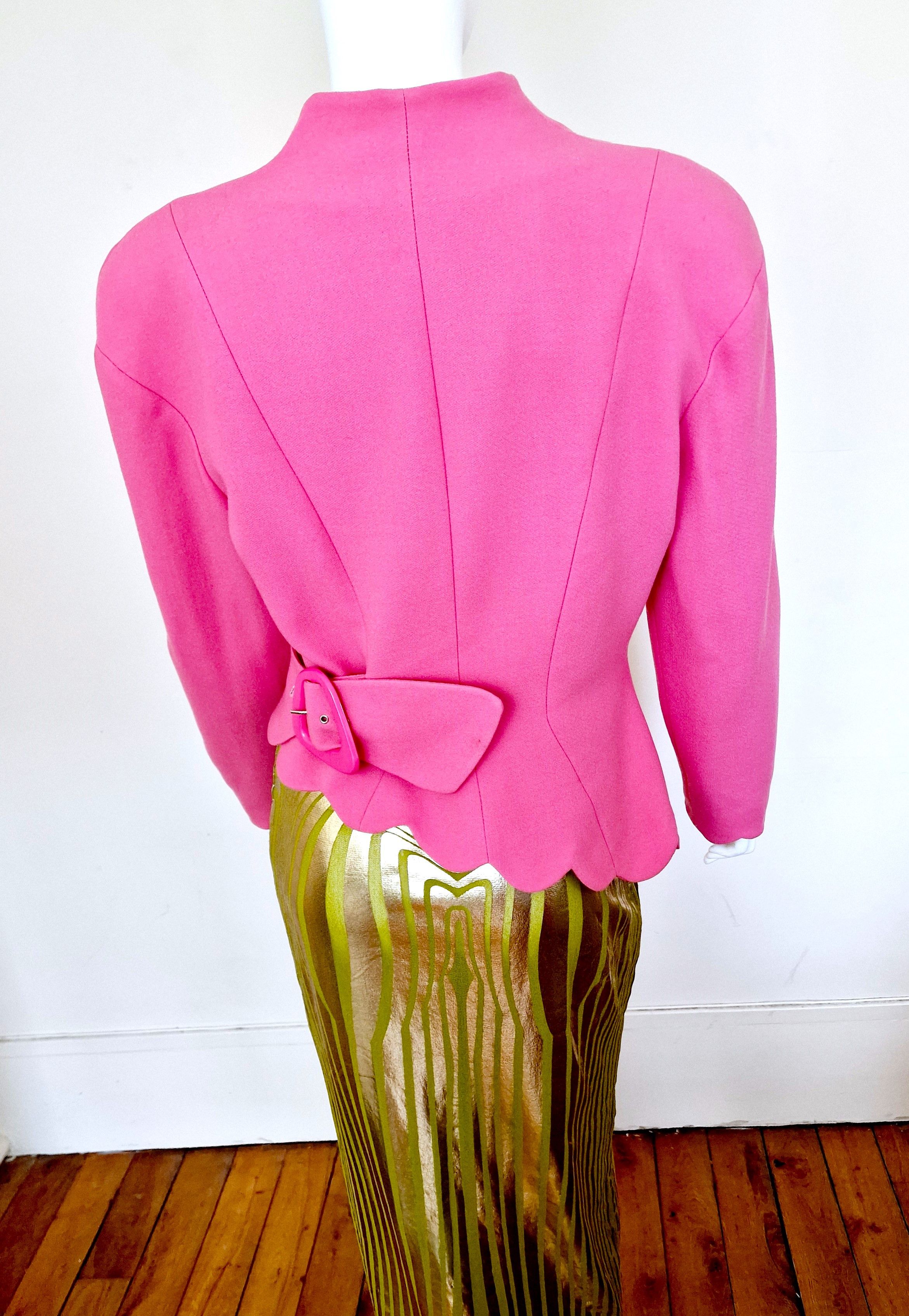 Thierry Mugler Thierry Mugler Asymmetrical Pink Rose Wrapped Large Jacket Size L / US 10 / IT 46 - 5 Thumbnail