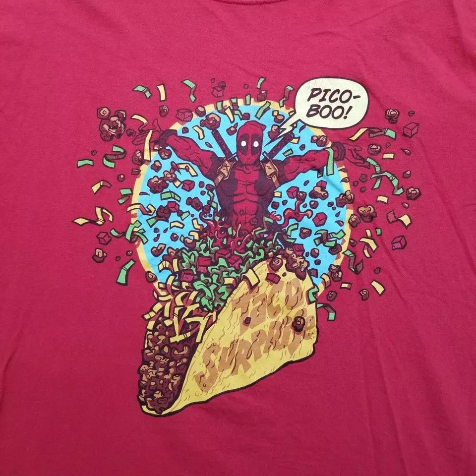 Marvel Comics Marvel Deadpool Shirt Mens Large Red Short Sleeve Taco Size US L / EU 52-54 / 3 - 2 Thumbnail