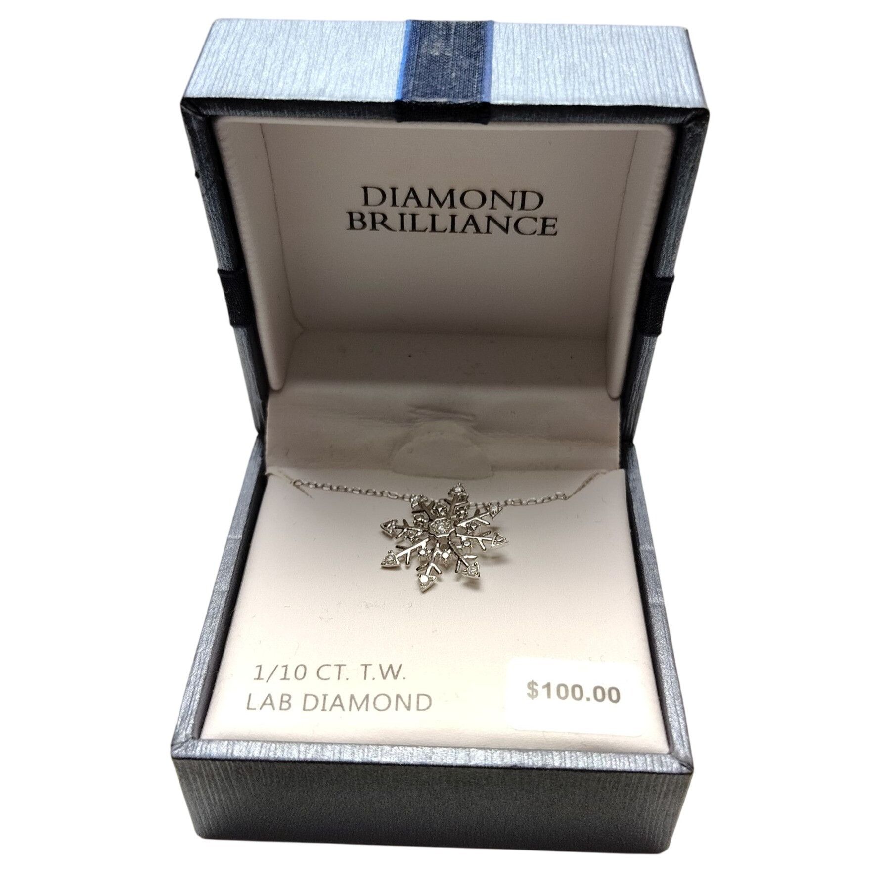 Other Sterling Silver 1/10 Ct. T.W. Lab Diamond Snowflake Pendant Size ONE SIZE - 1 Thumbnail