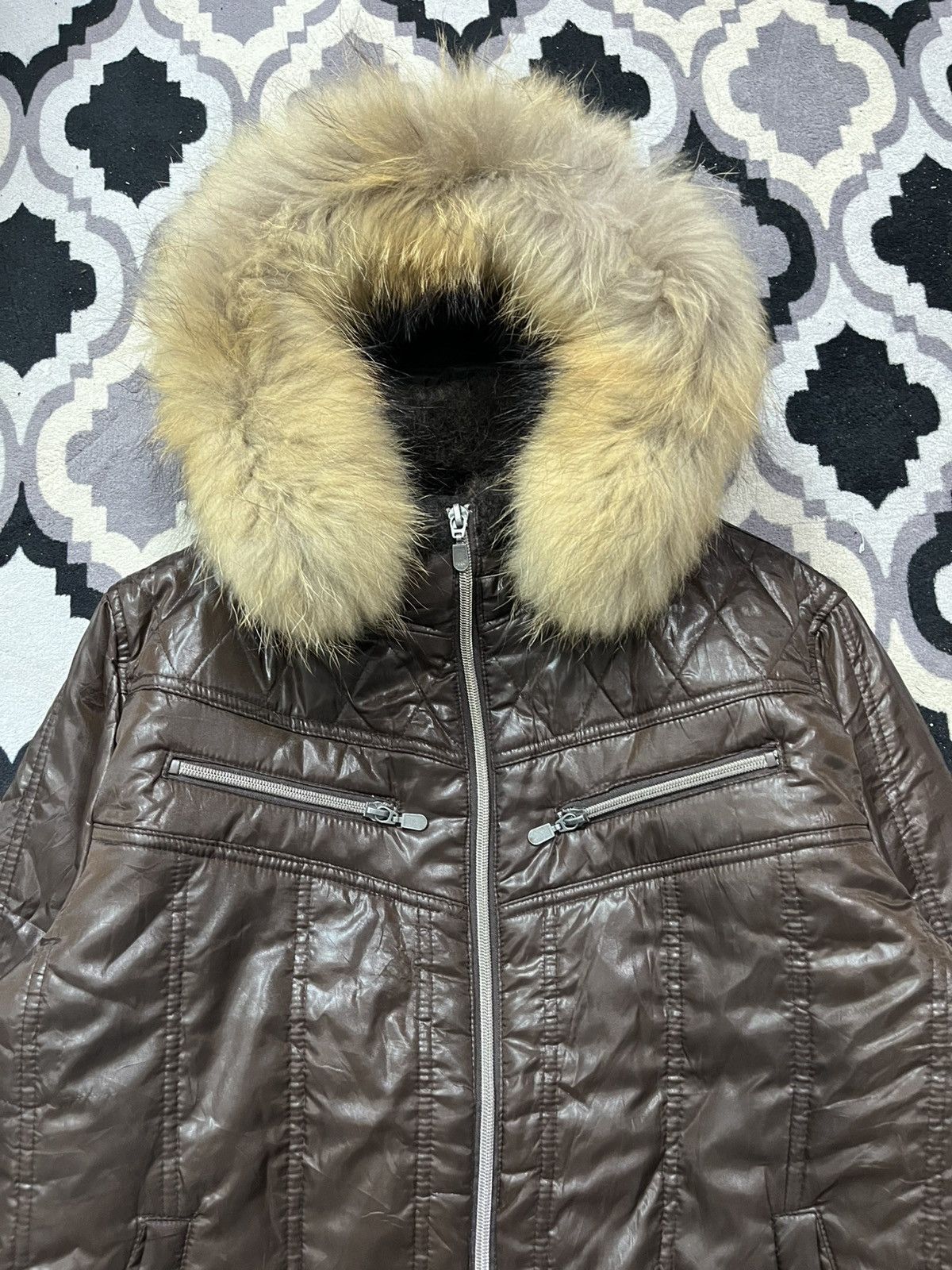 PPFM Vintage spinach puffer faux fur jacket Size US M / EU 48-50 / 2 - 3 Thumbnail