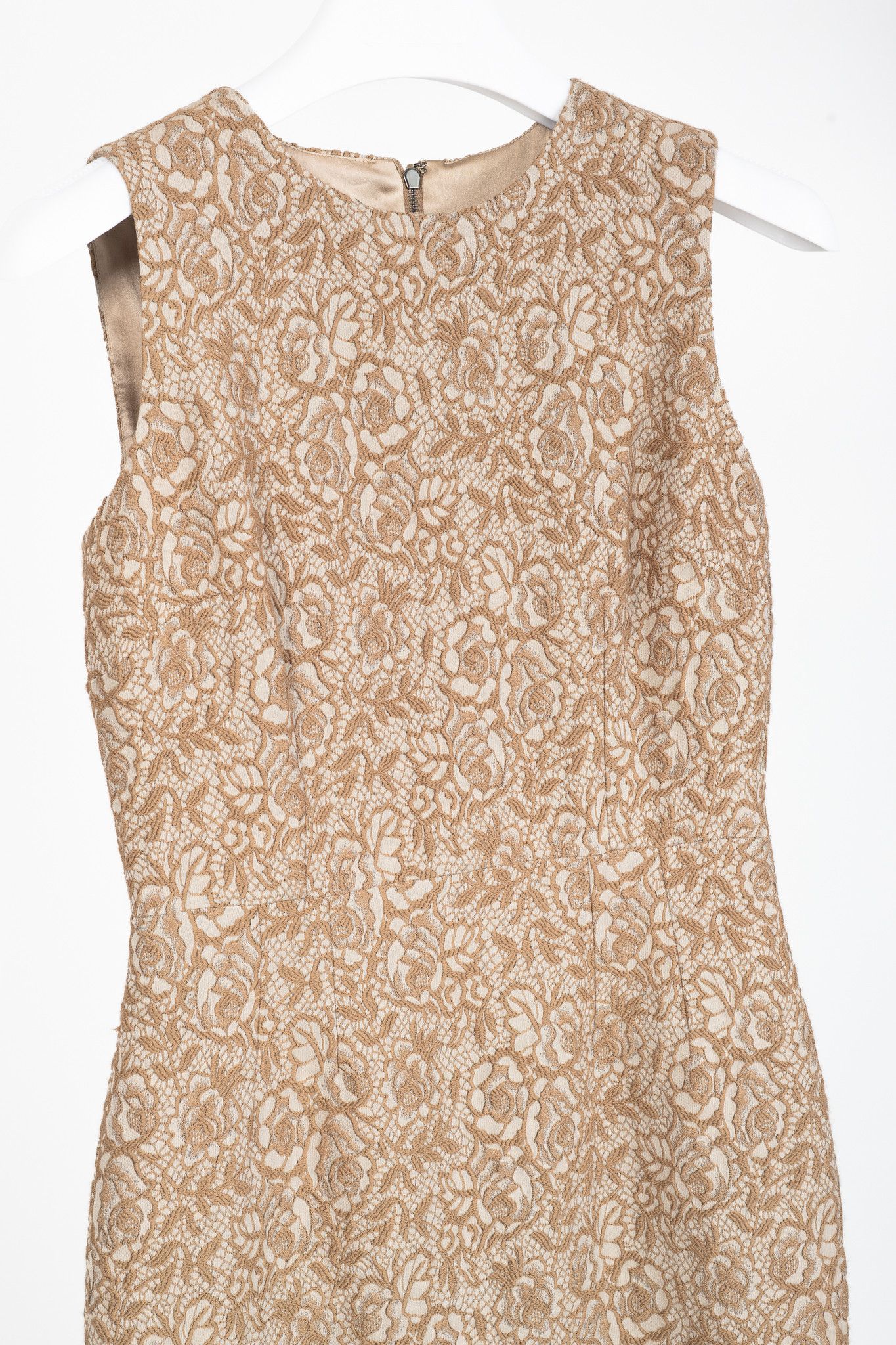 Dolce & Gabbana Dolce & Gabbana Brown Embroidered Floral-Lace Dress Size M / US 6-8 / IT 42-44 - 3 Thumbnail