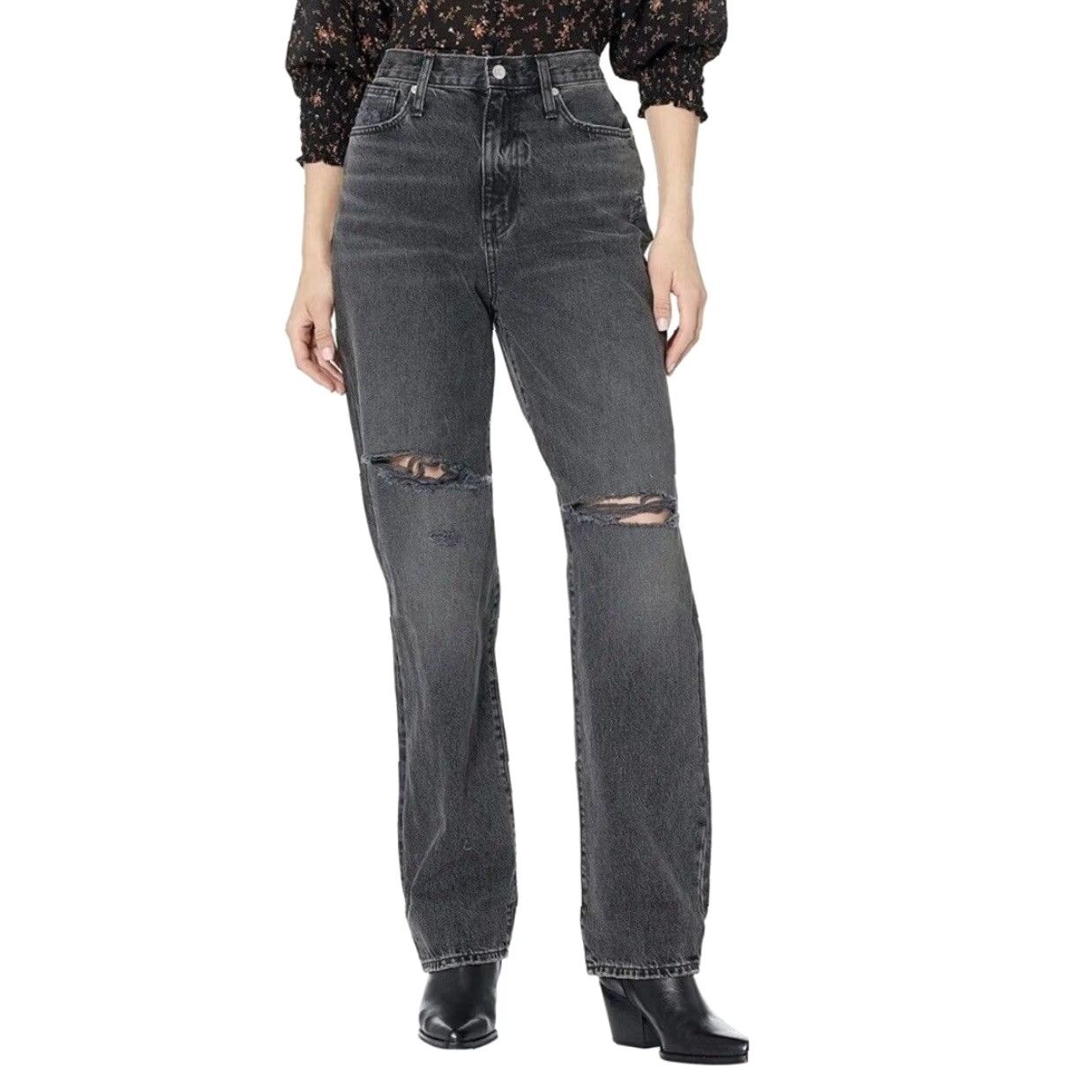 Madewell Madewell Baggy Straight Jeans Cavell Wash Ripped Edition Size 28 Size 28" / US 6 / IT 42 - 2 Thumbnail