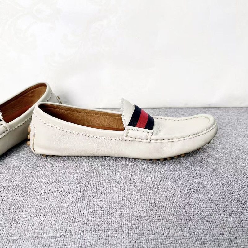 Gucci Gucci Classic All-Leather Casual Loafers in White Size US 5.5 / EU 38 - 4 Thumbnail