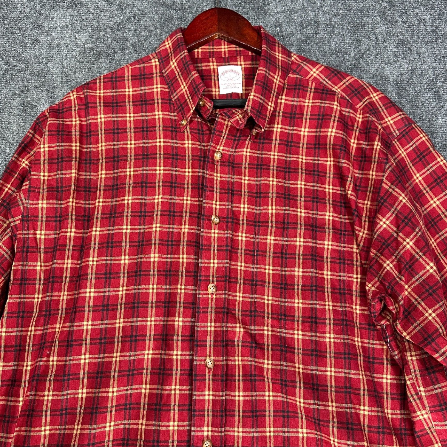 Brooks Brothers Brooks Brothers Shirt Mens Large Button-Down The Original Polo Red Plaid Non Iron Vintage No Size US L / EU 52-54 / 3 - 5 Thumbnail