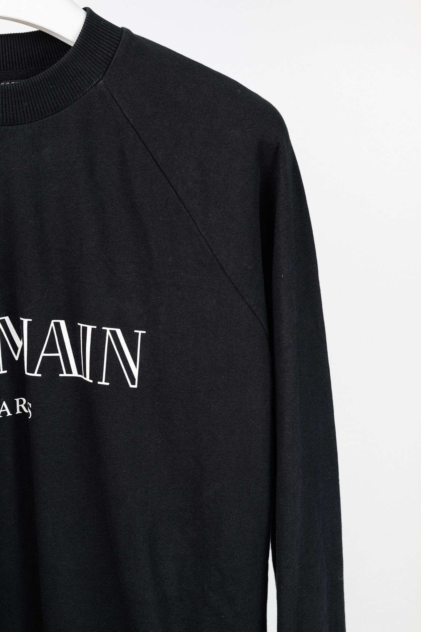 Balmain Balmain Black Cotton Logo-Print Sweatshirt Size L / US 10 / IT 46 - 5 Thumbnail