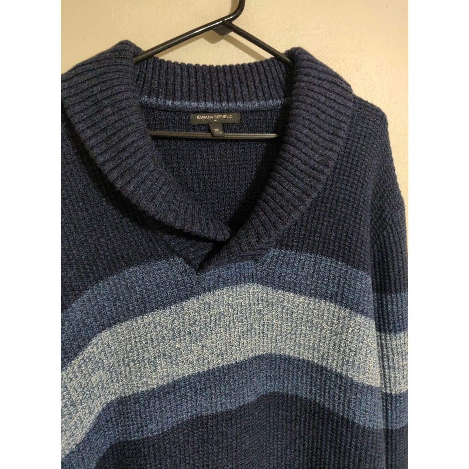 Banana Republic Banana Republic Shawl Cardigan Sweater Cotton/Wool Navy Blue XL Men's XLarge Size US XL / EU 56 / 4 - 2 Thumbnail