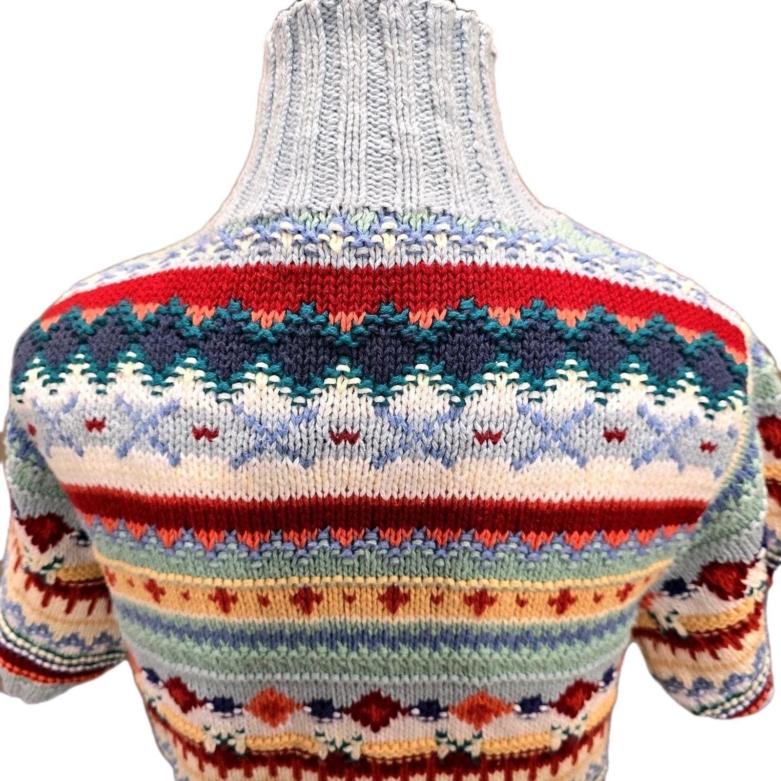 Vintage VTG 90s Harolds Fair Isle Cotton Short Sleeve Sweater Small Size S / US 4 / IT 40 - 5 Thumbnail