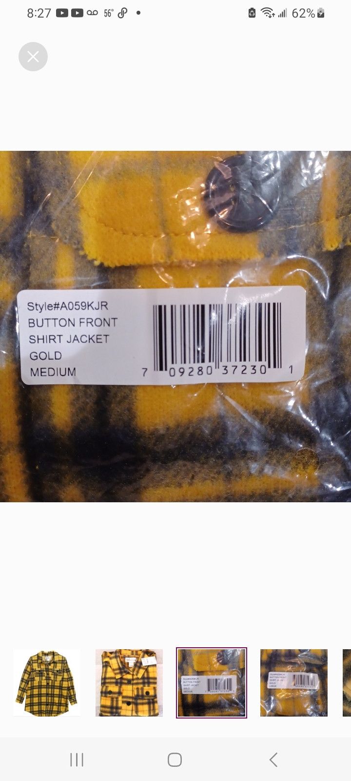 Nordstrom × Other Cotton Emporium Button Front Plaid Shirt Jacket Size M / US 6-8 / IT 42-44 - 3 Thumbnail