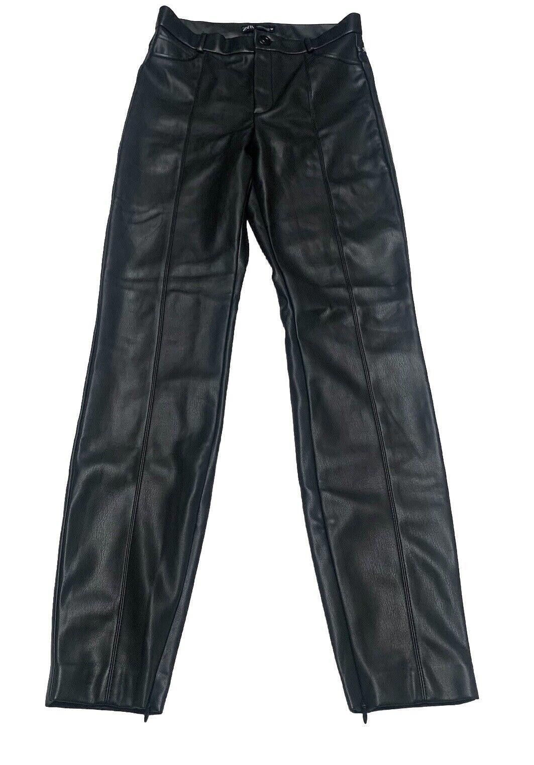 Zara Zara Faux Leather Pants Black S High Rise Skinny Size 28" / US 6 / IT 42 - 1 Thumbnail