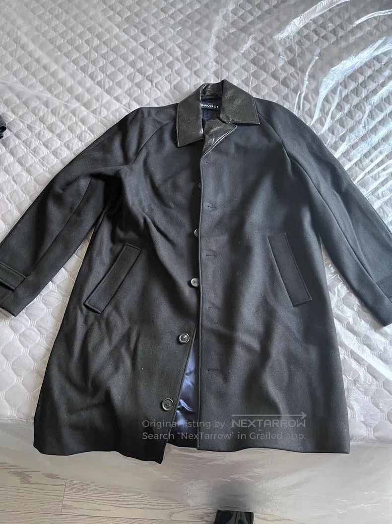 Y/Project Size S Black wool coat with reverse collar