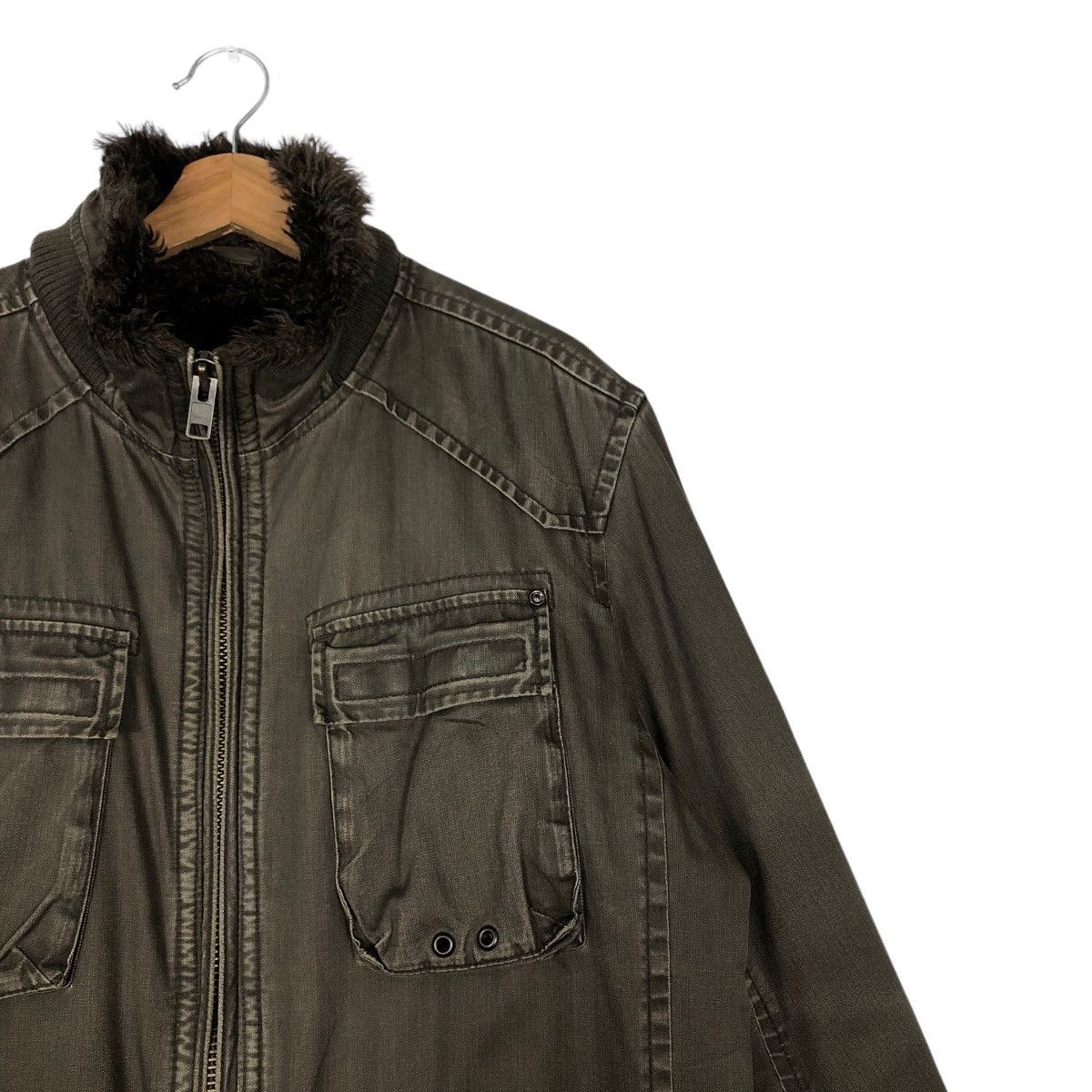 Japanese Brand 🔥Vintage Biker Jacket Military Design Cargo Chore Chevignon Size US L / EU 52-54 / 3 - 6 Thumbnail