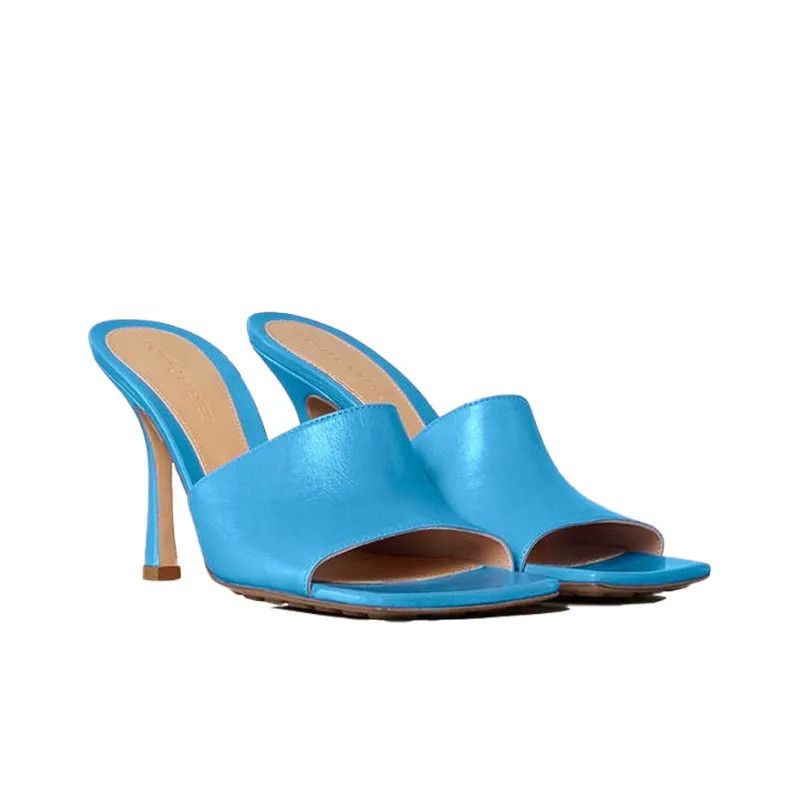 Bottega Veneta o1n1vont0924 Stretch Mules in Sky Blue Size US 4 / IT 34 - 3 Thumbnail