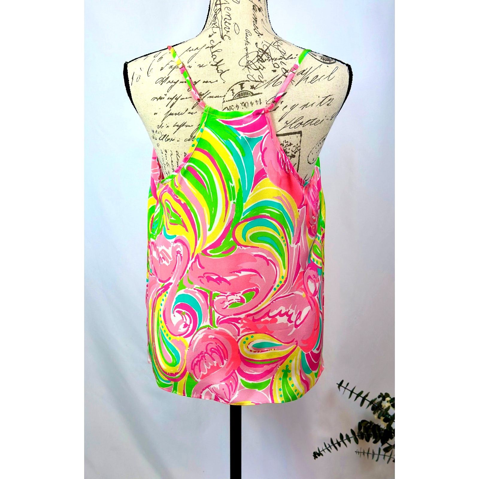 Lilly Pulitzer Lilly Pulitzer Dusk Racer Back Cami 100% Silk Flamingo M Size M / US 6-8 / IT 42-44 - 16 Thumbnail