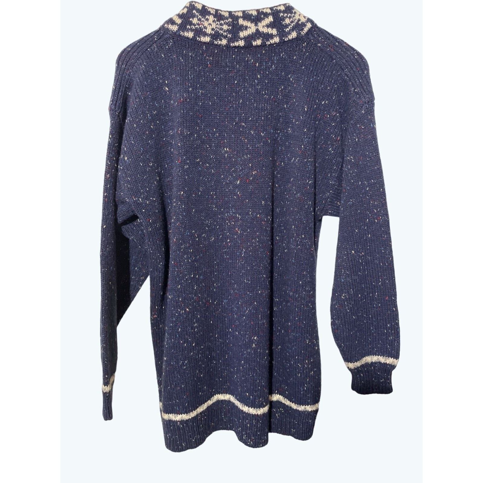 Other Justine Todd · 3X · V-Neck Blue Tweed Wool Blend Sweater Size 3XL / US 20-22 - 5 Thumbnail