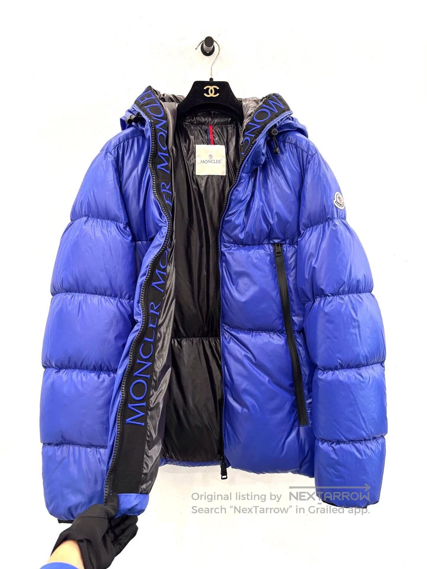 Moncler Moncler Men's Blue Embroidered Logo Down Jacket. Size US XXL / EU 58 / 5 - 3 Thumbnail