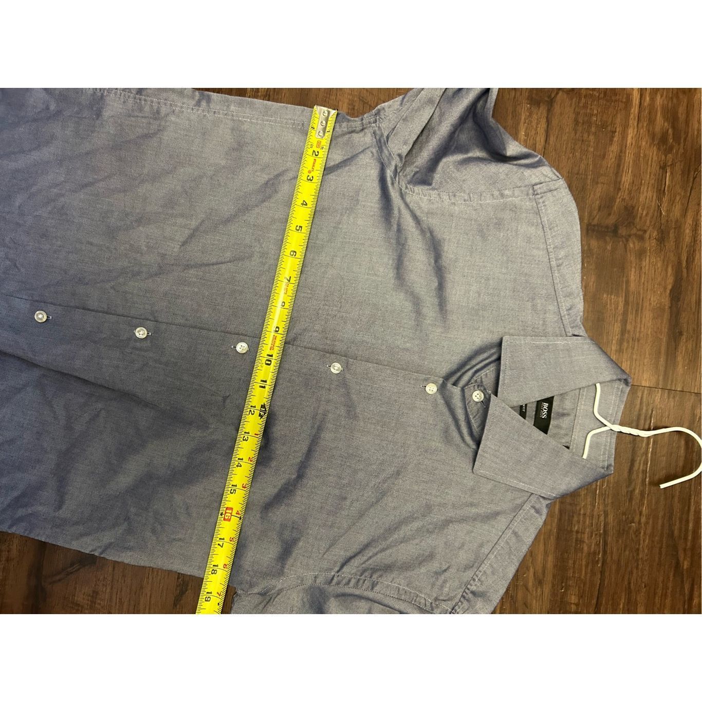Hugo Boss Hugo BOSS Slim Fit Cotton Slate Blue Button-Up Shirt, Sz 39/ Size US L / EU 52-54 / 3 - 5 Thumbnail
