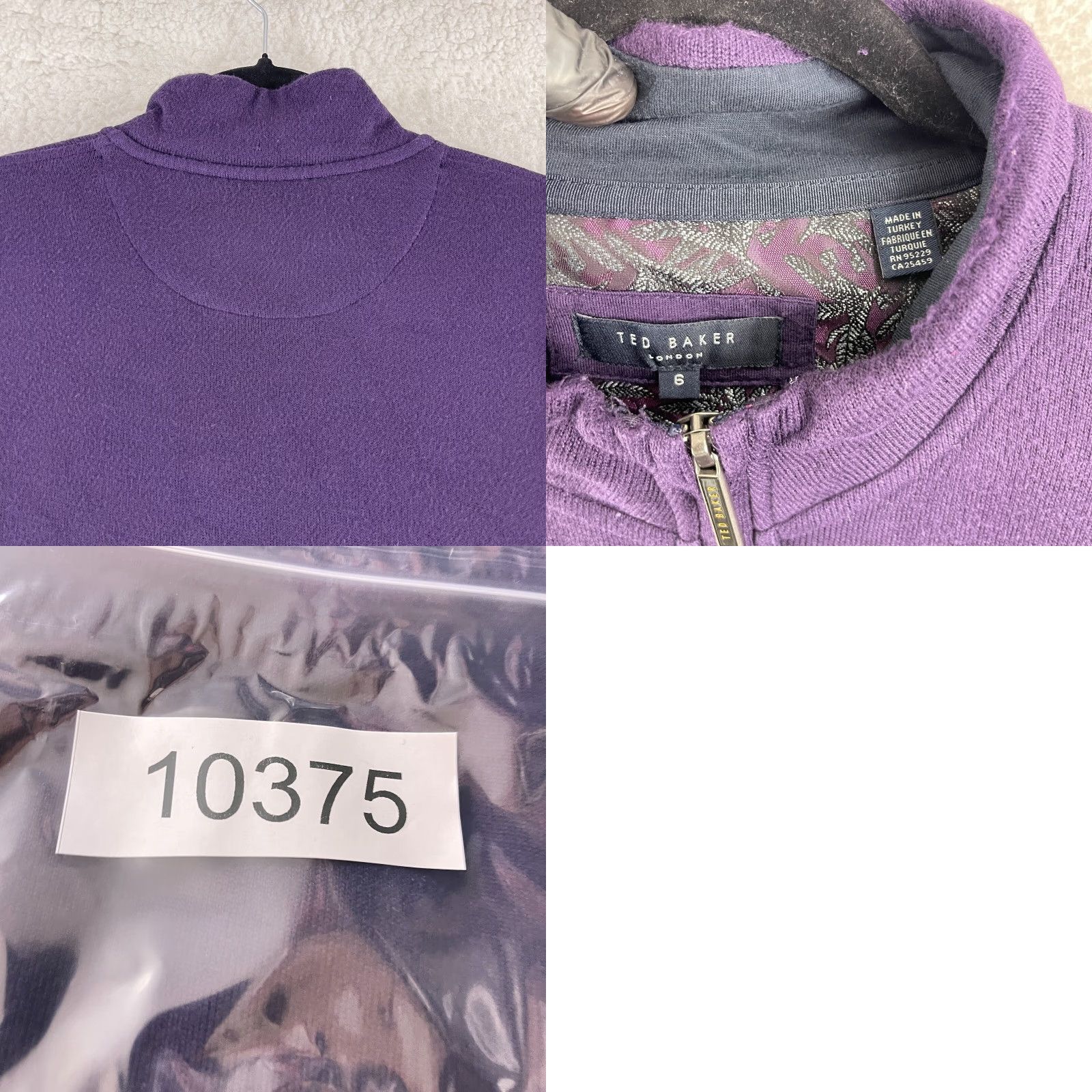 Ted Baker Ted Baker London Purple 1/4 Zip Knit Sweater Mens Long Sleeve Pullover Size 2XL Size US XXL / EU 58 / 5 - 9 Thumbnail