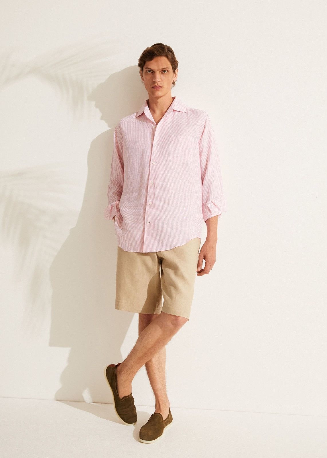 Loro Piana o1srvl11e0924 Andre Stripes Shirt in Pink Size US M / EU 48-50 / 2 - 1 Thumbnail