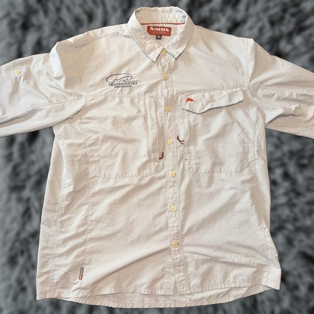 Vintage Simms Long Sleeve Button Up Fishing Shirt Mens XL Headhunters Missouri River Plaid Pattern Gray Nylon Polyester Button-Up Breathable Lightweight" Size US XL / EU 56 / 4 - 1 Thumbnail