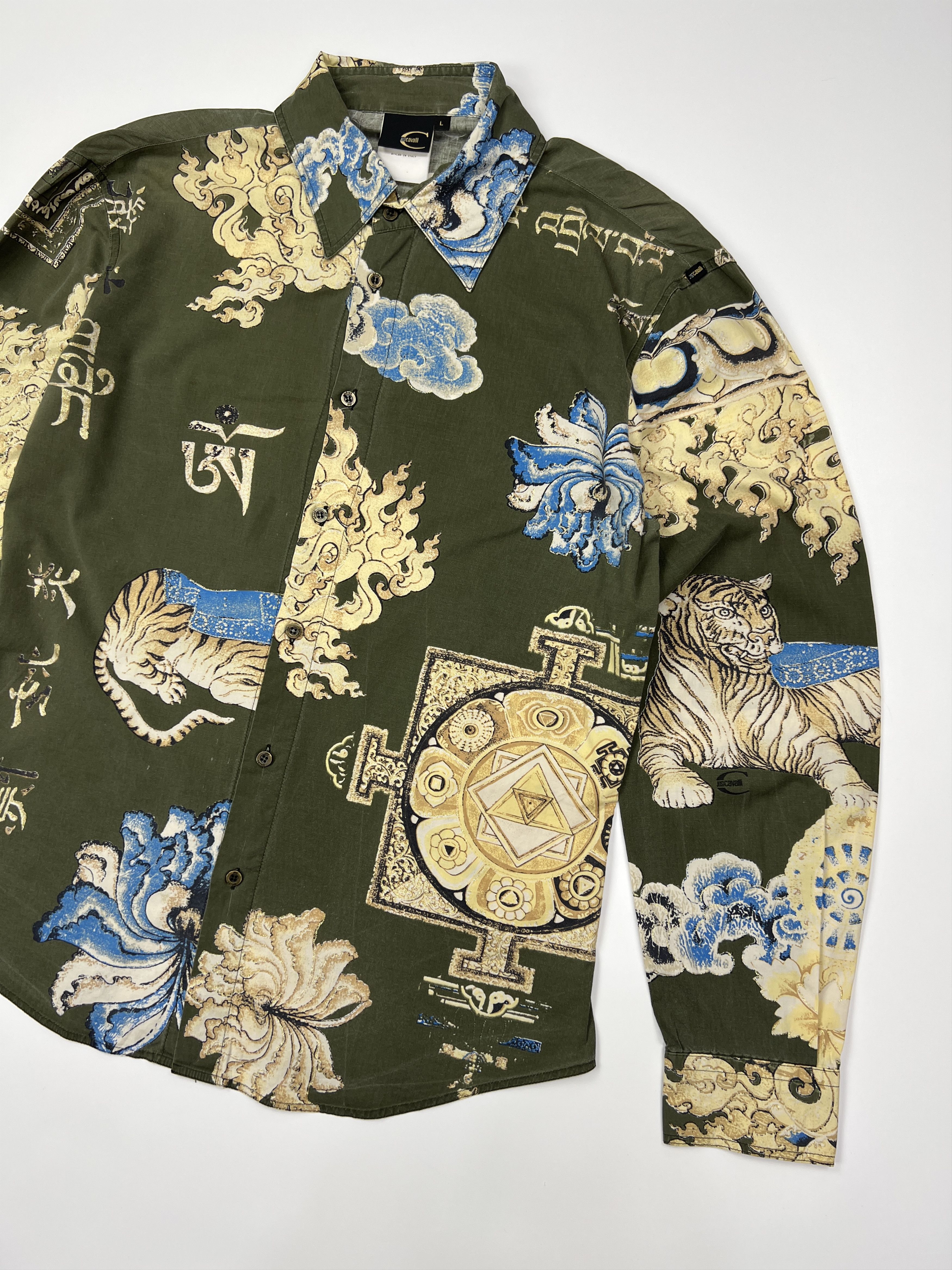 Just Cavalli Vintage Just Cavalli Allover Printed Button Up Shirt Tiger Size US L / EU 52-54 / 3 - 3 Thumbnail
