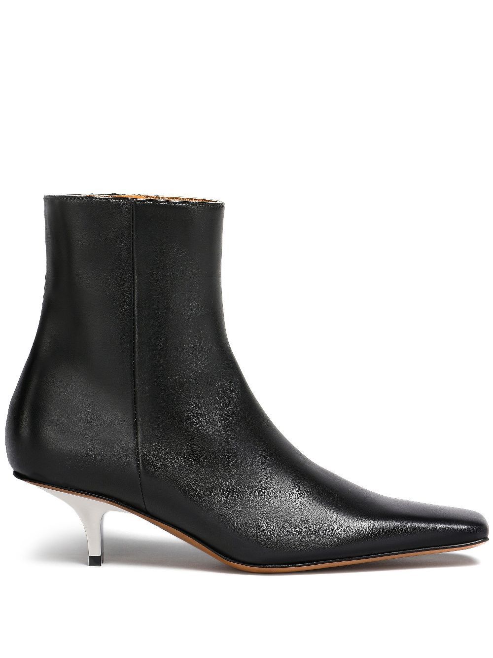 Marni o1w1db10125 Heeled Leather Ankle Boots in Black Size US 9 / IT 39 - 1 Thumbnail