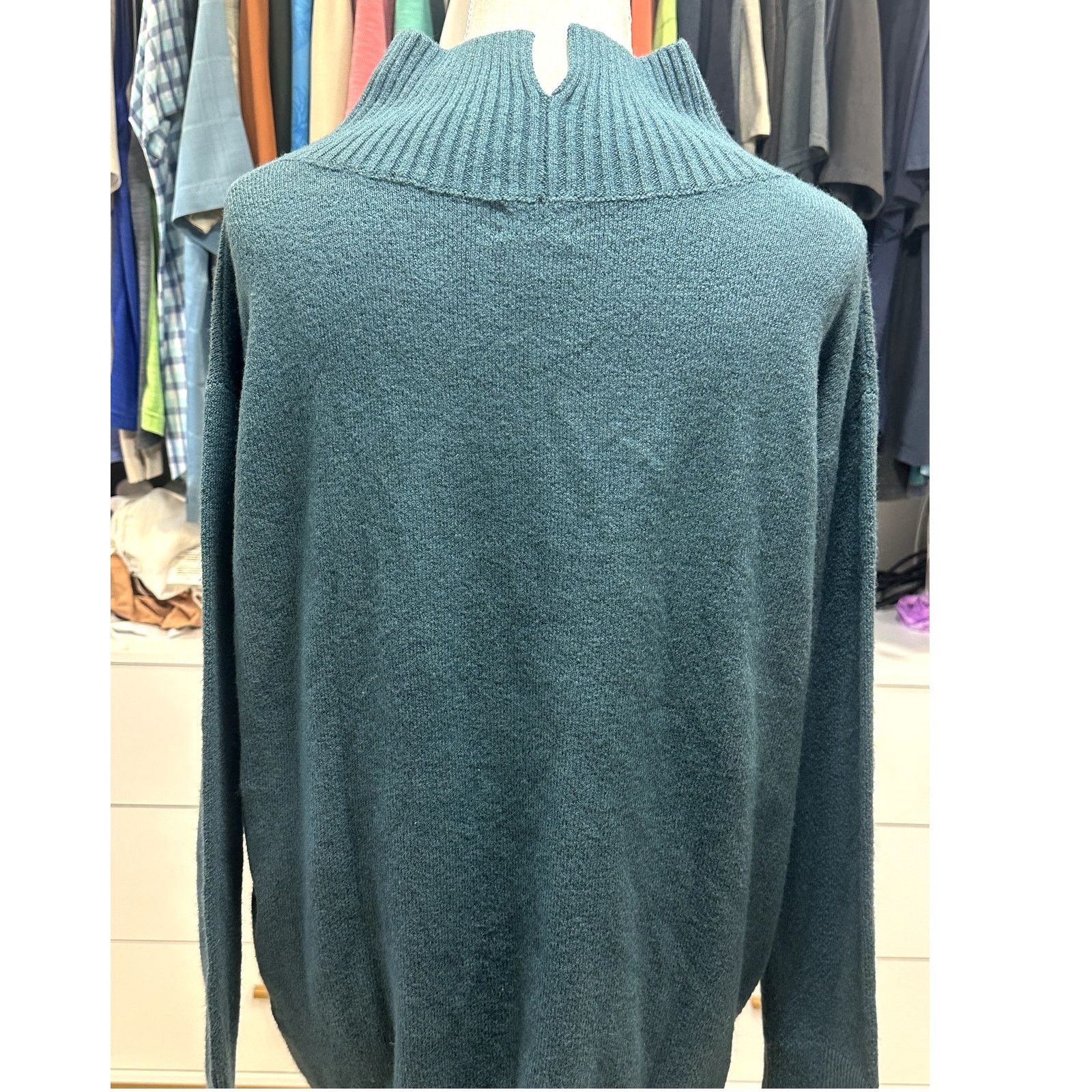 Other Caslon Womens Green Funnel Neck Cotton Blend Sweater XL NWOT Size XL / US 12-14 / IT 48-50 - 6 Thumbnail