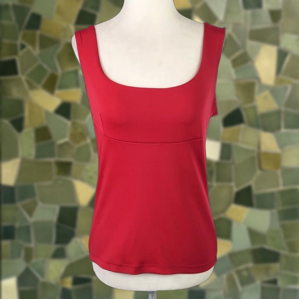 Vintage VINTAGE 90s Rave City Tank Top Womens S Red Scoop Neck Sleeveless Polyester Basic Casual 90s Theme Size S / US 4 / IT 40 - 1 Thumbnail