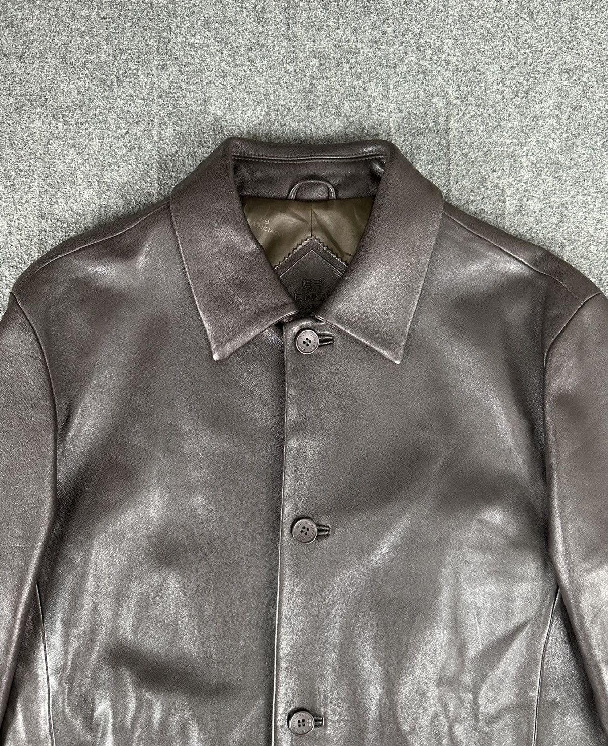 Balenciaga Balenciaga - Nicolas Ghesquiere 1998 Leather Blazer Jacket Size US L / EU 52-54 / 3 - 4 Thumbnail