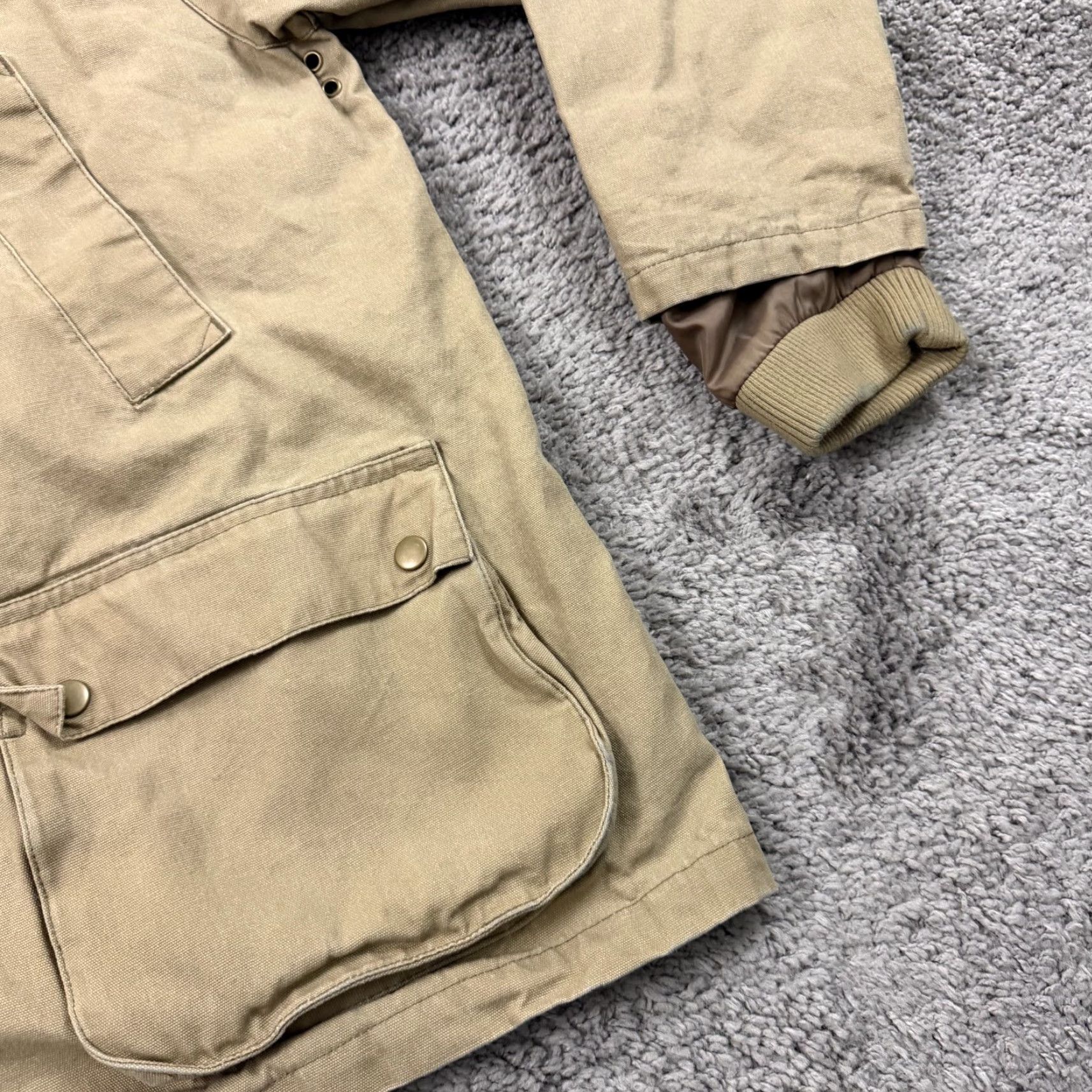 Vintage St. John's Bay Jacket Mens 2XL Beige Canvas Full Zip Lined Pockets Workwear Shirt/Jacket Size US XXL / EU 58 / 5 - 3 Thumbnail