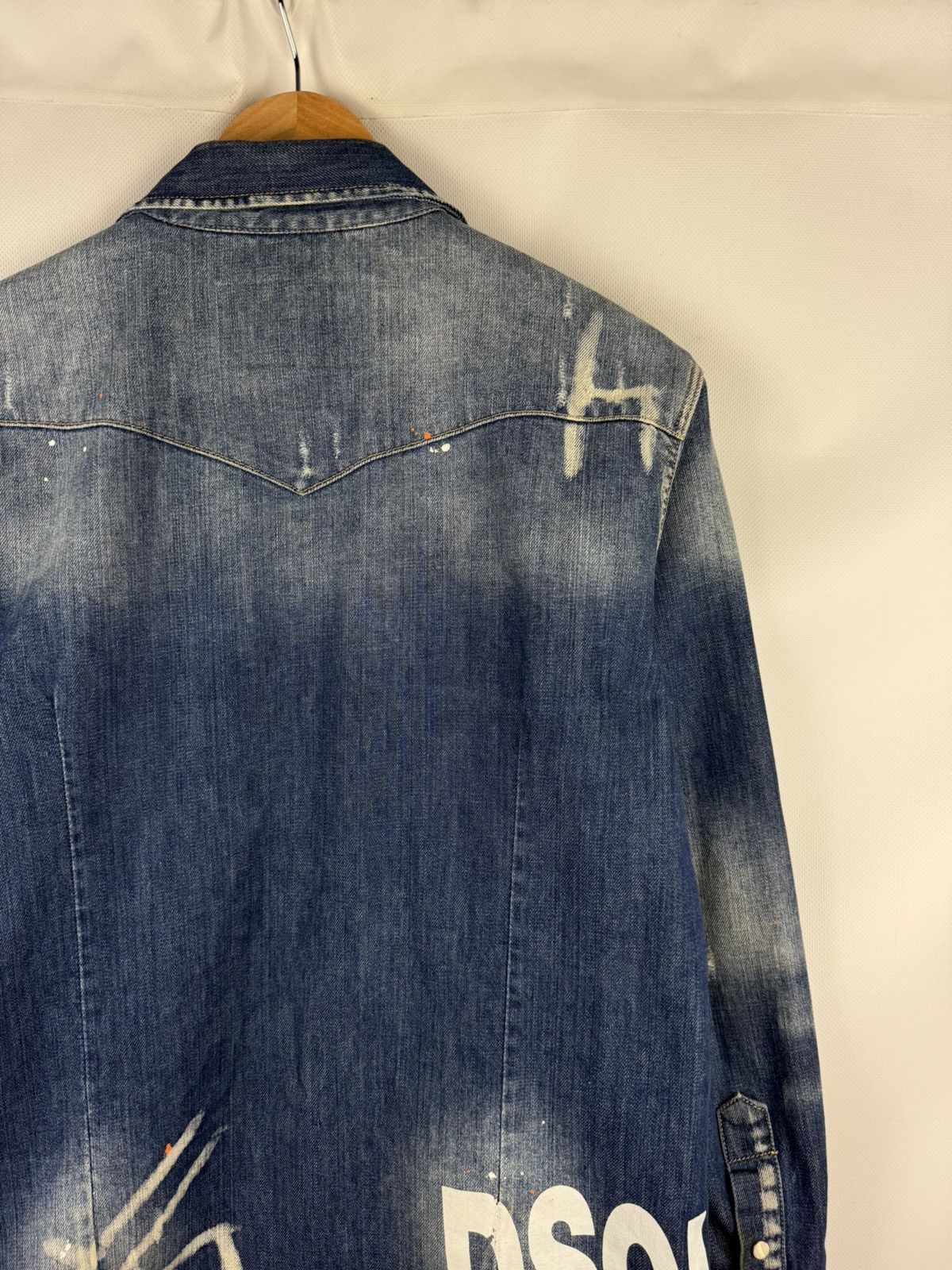 Dsquared2 Dsquared Ladies Big Logo Graphic Print Denim Button Up Shirt Size M / US 6-8 / IT 42-44 - 20 Thumbnail
