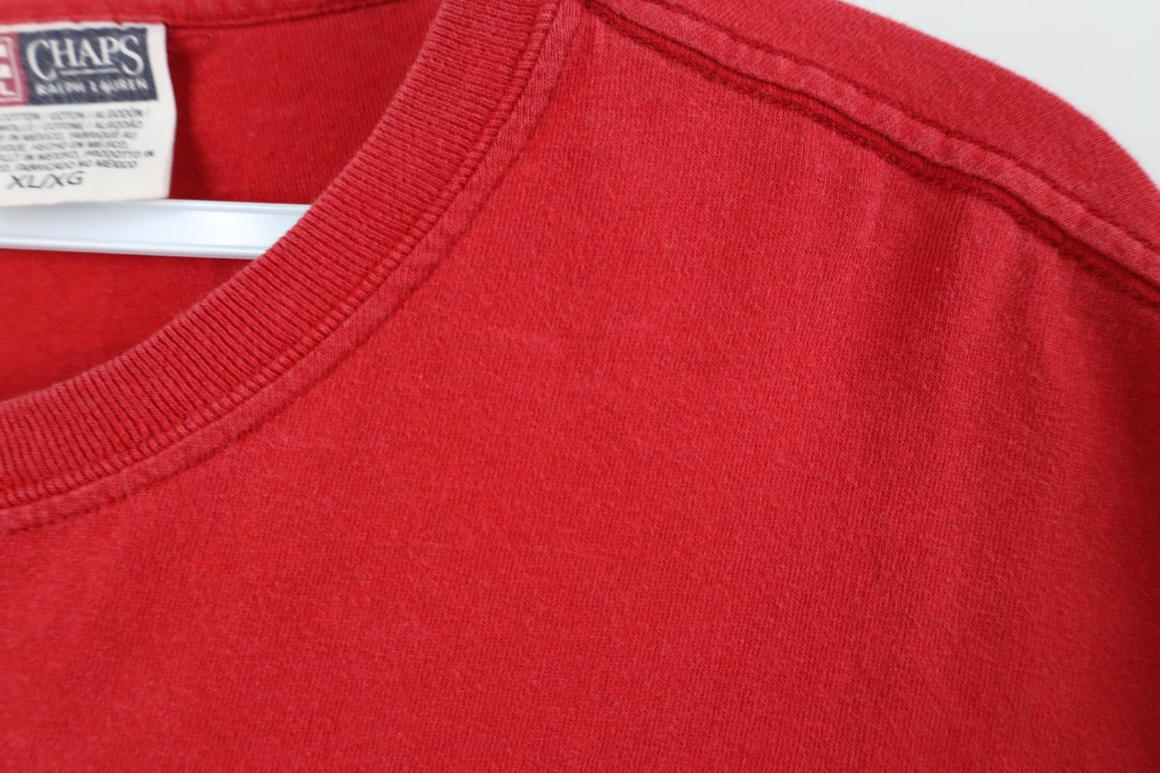 Polo Ralph Lauren Vintage 90s Chaps Ralph Lauren Spell USA Flag T-Shirt Red Size US XL / EU 56 / 4 - 5 Thumbnail