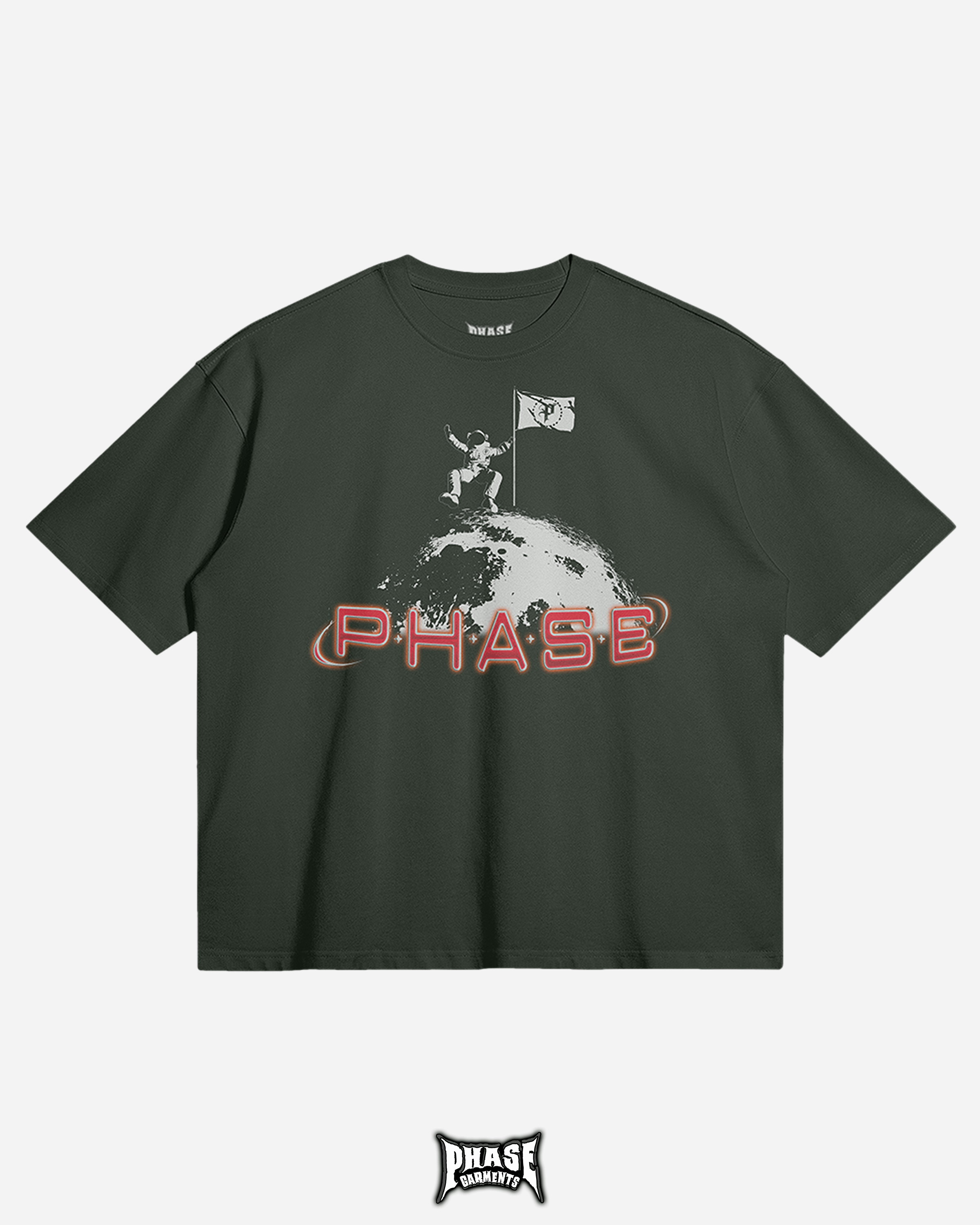 PHASE Garments TO THE MOON (Green) T-Shirt Size Medium Size US M / EU 48-50 / 2 - 1 Thumbnail
