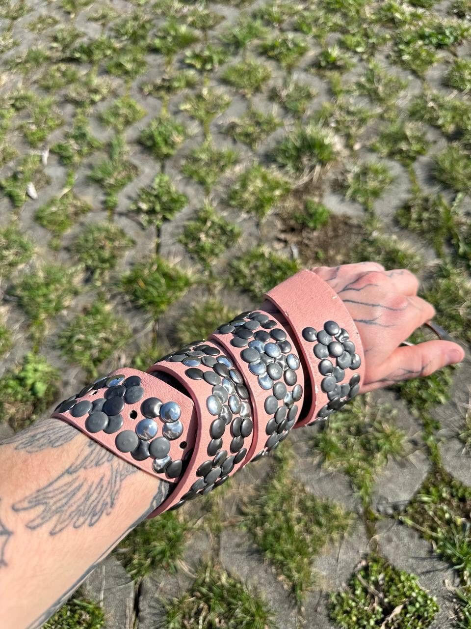 Hysteric Glamour × Vintage Crazy Vintage Rhinestones Y2K Leather Belt Size ONE SIZE - 2 Thumbnail