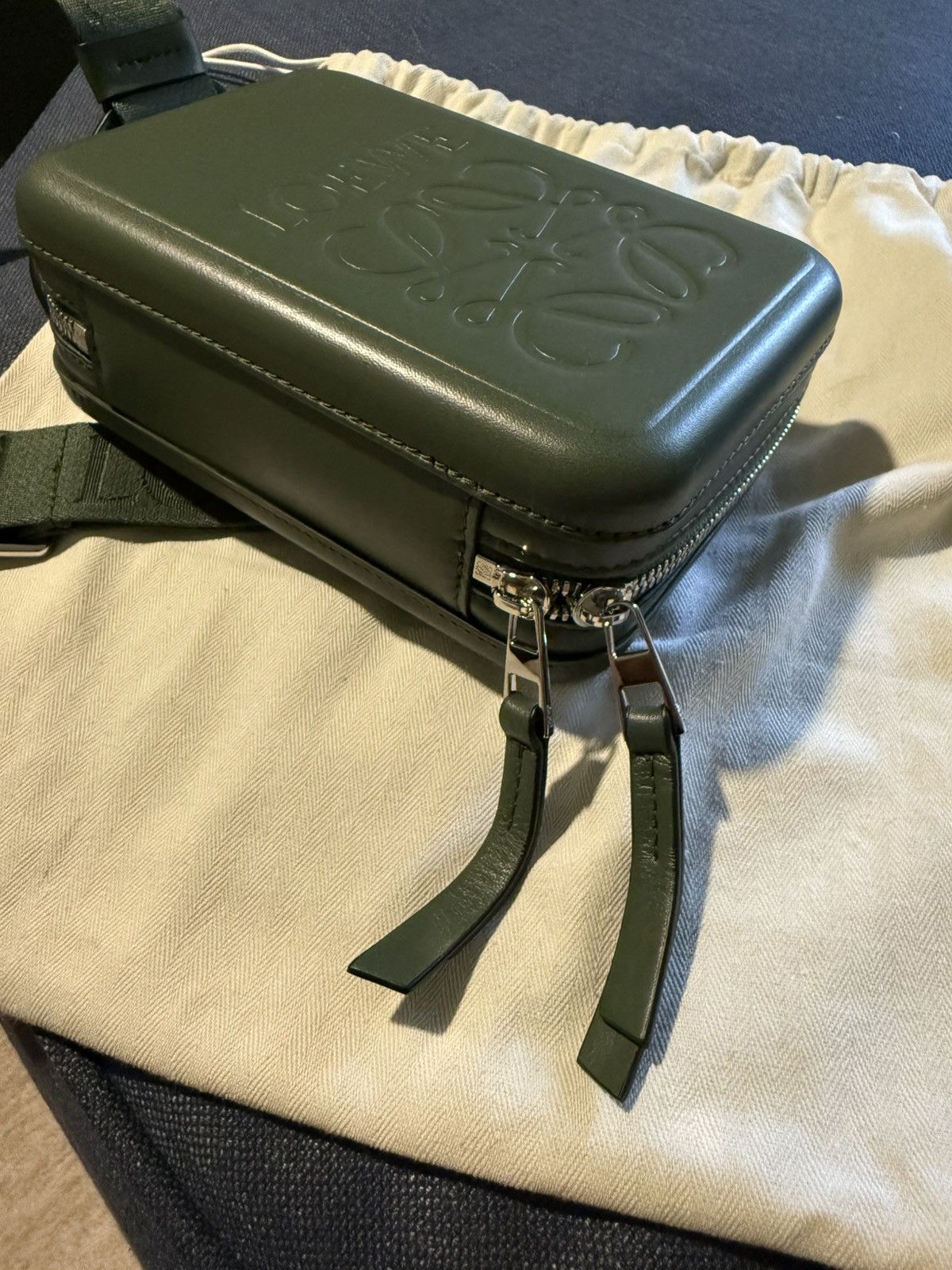 Loewe Loewe Men’s Leather Crossbody Bag - Hunter Green Size ONE SIZE - 8 Thumbnail