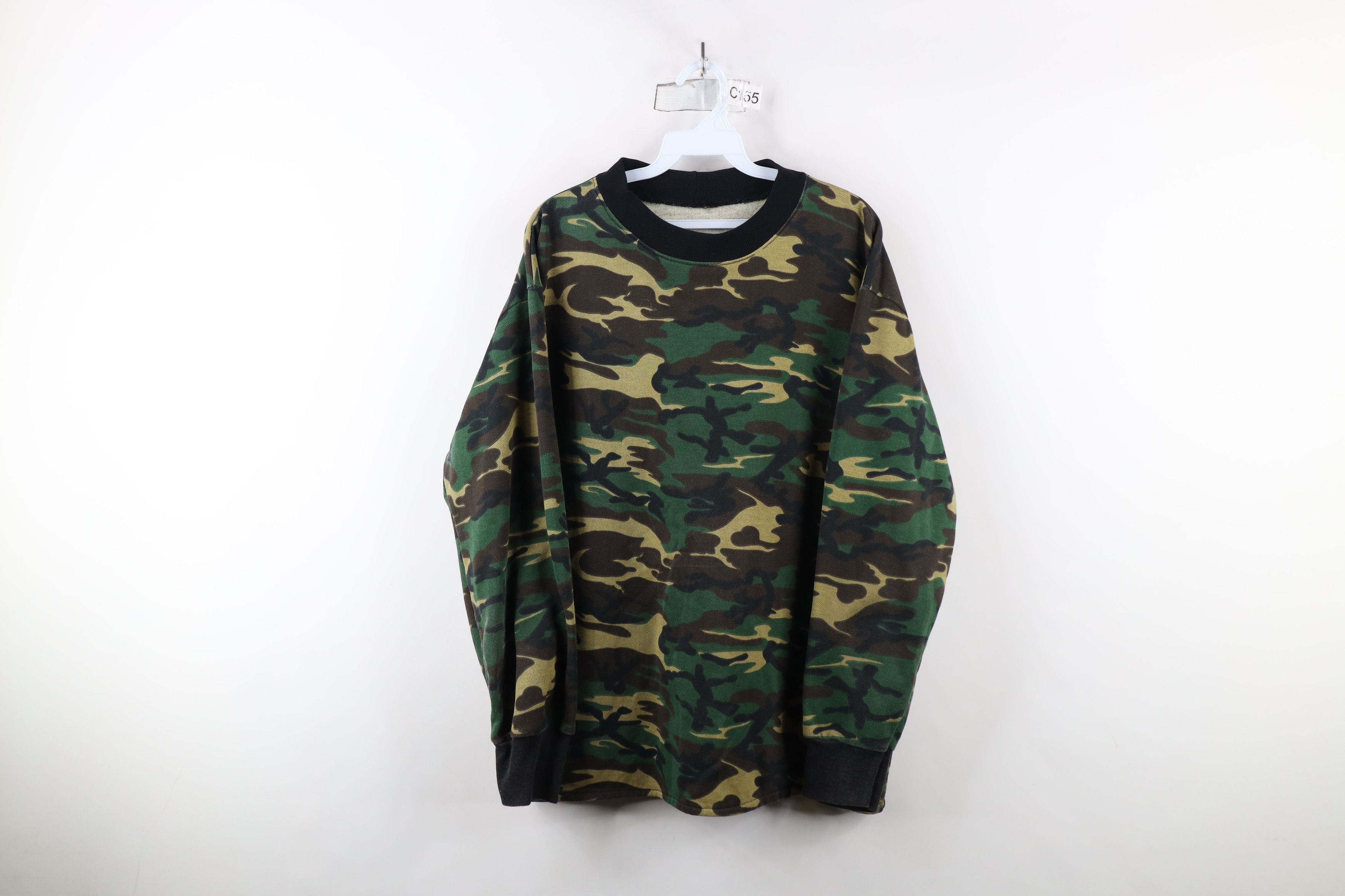 Vintage Vintage 90s Streetwear Faded Camouflage Crewneck Sweatshirt Size US XL / EU 56 / 4 - 1 Thumbnail
