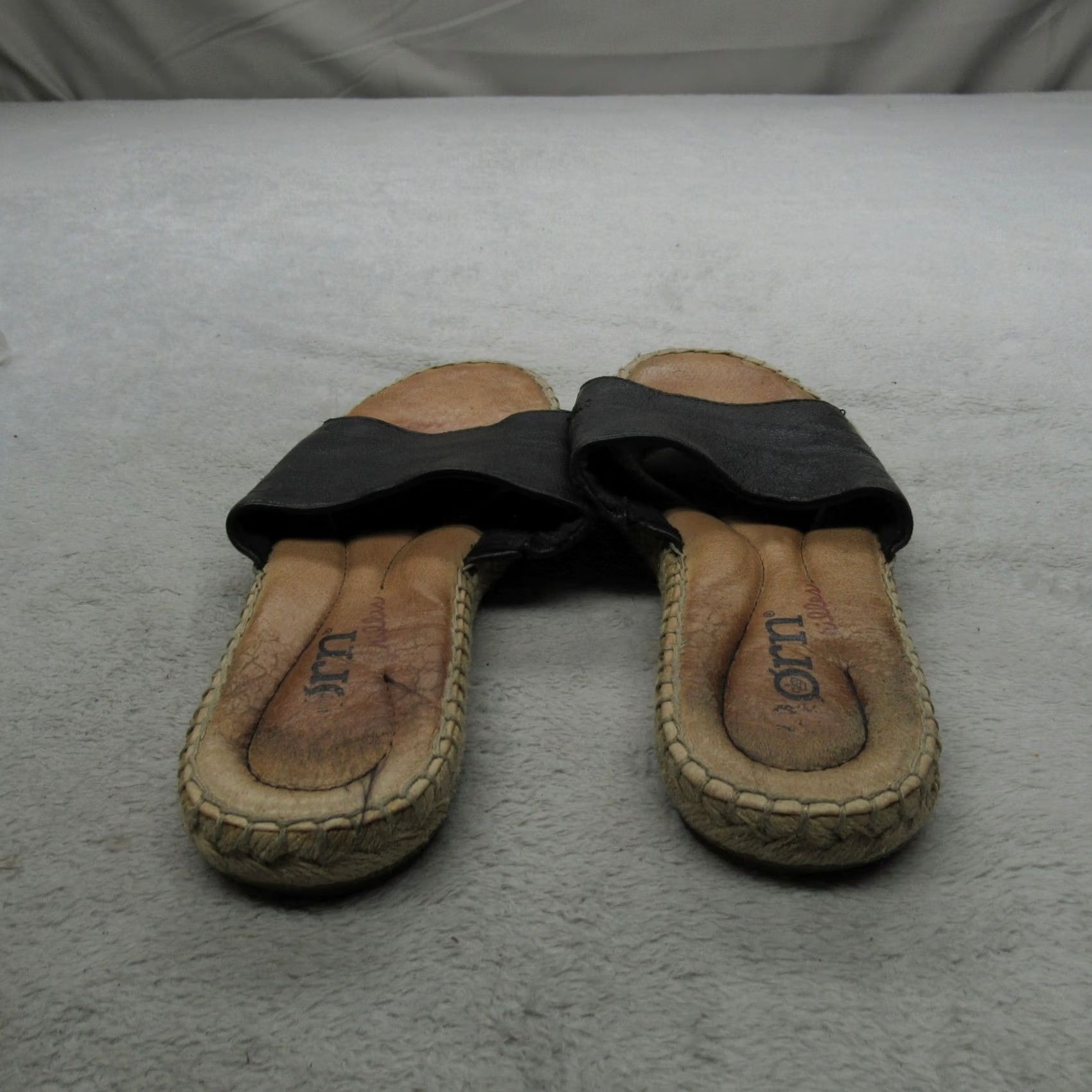 Born Born Womens Sandal Casual Espadrille Flat Leather Slip On Black 7M Shoes Size US 7 / IT 37 - 5 Thumbnail