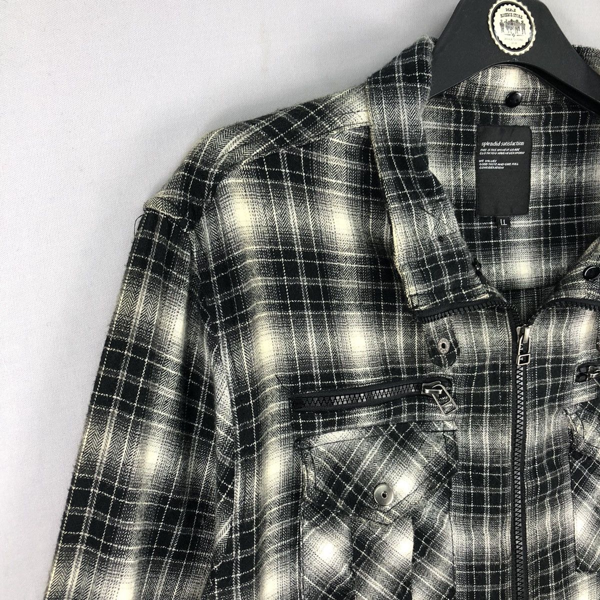 Japanese Brand Vintage Motocycle Jacket Shadow Plaid Checkered Size US M / EU 48-50 / 2 - 2 Thumbnail