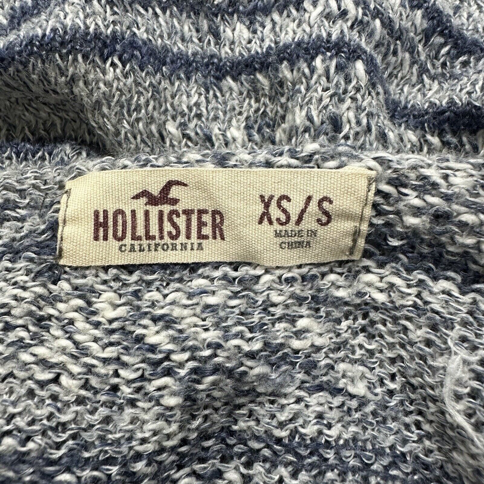 Hollister Hollister XS Waterfall Cardigan Gray Blue Striped Sweater Size XS / US 0-2 / IT 36-38 - 3 Thumbnail