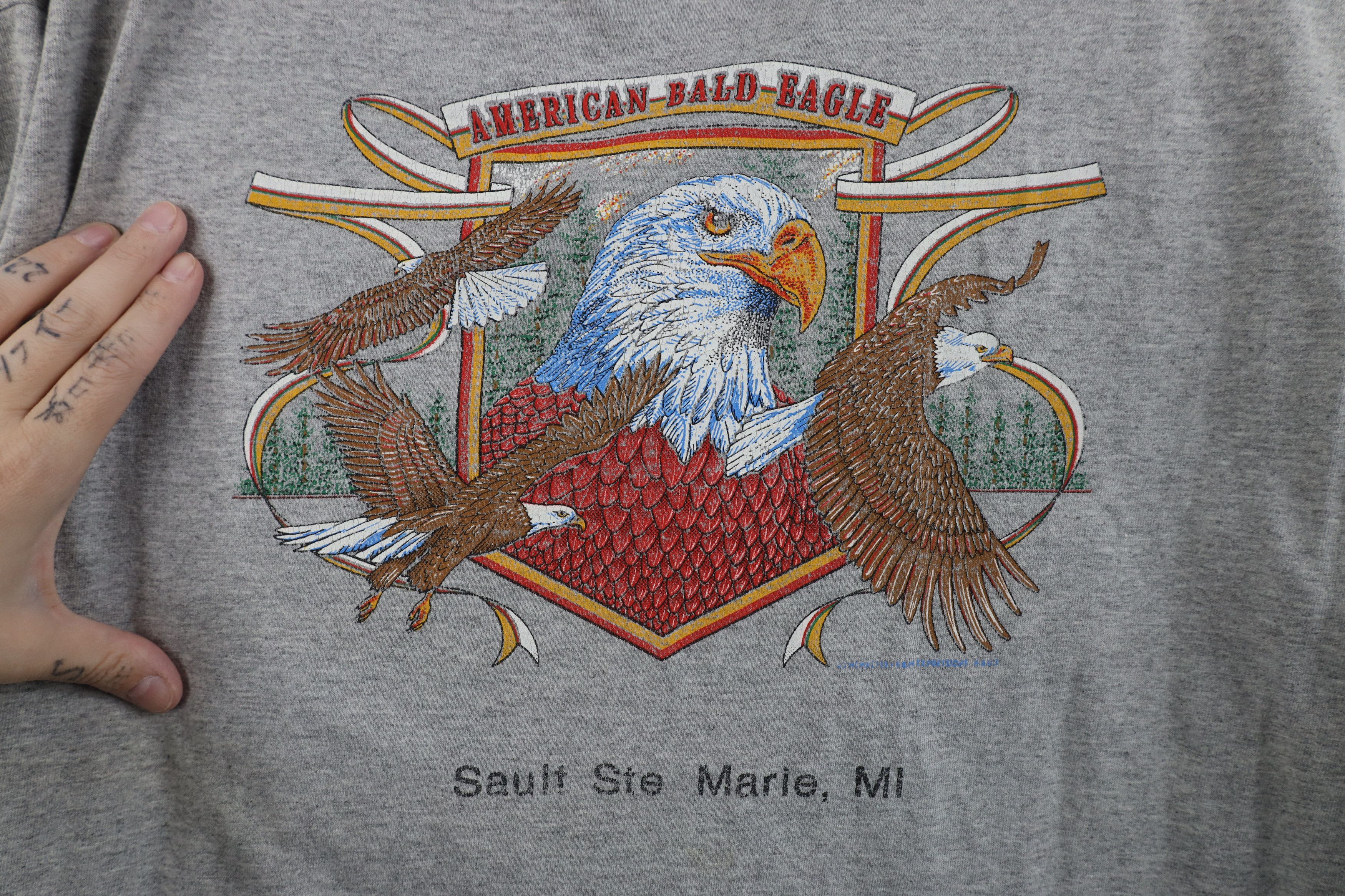 Vintage Vintage 90s Streetwear American Bald Eagle T-Shirt USA Size US XXL / EU 58 / 5 - 5 Thumbnail