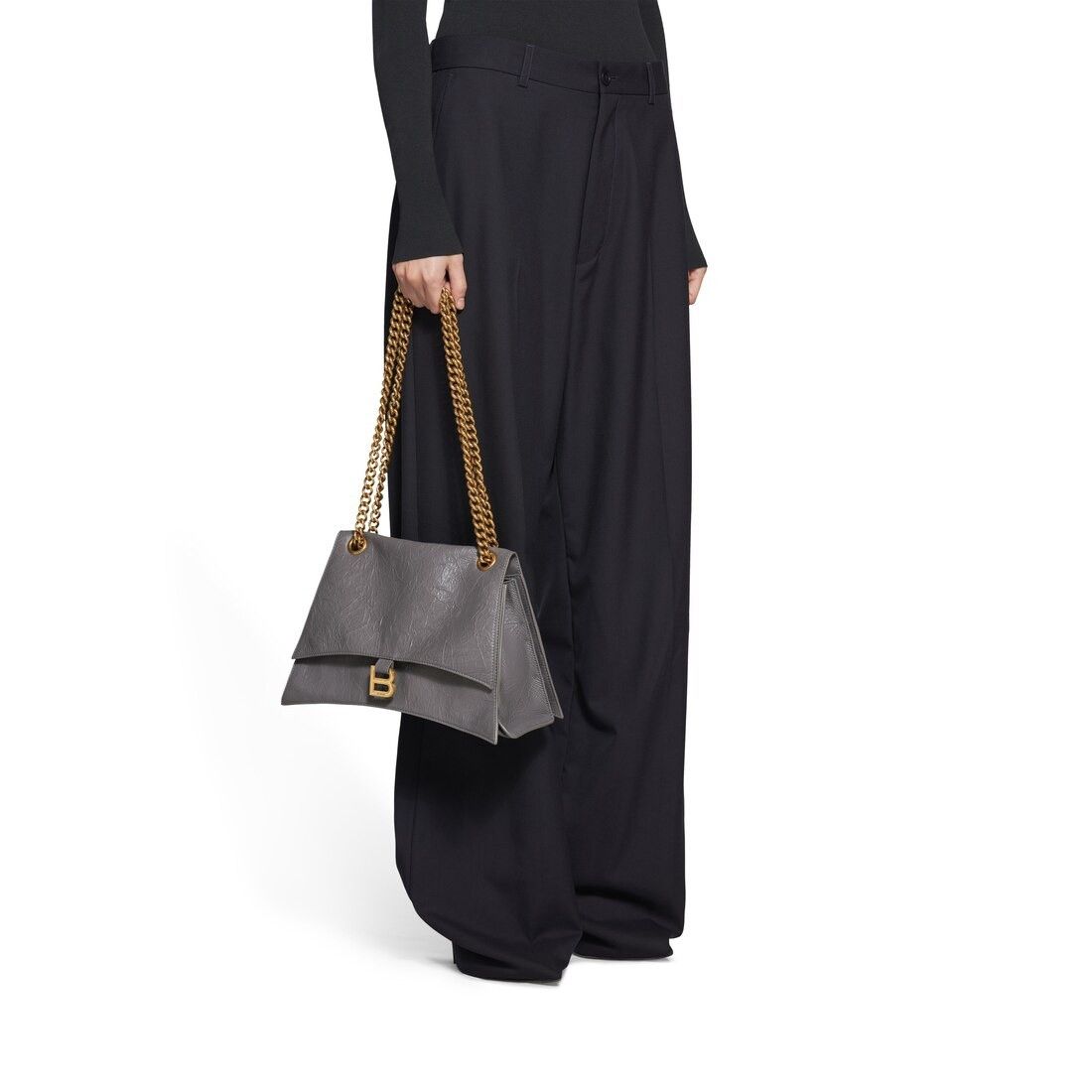 Balenciaga o1la1rc1a1125 Size: OS / Crush Medium Chain Bag in Dark Grey Size ONE SIZE - 2 Thumbnail