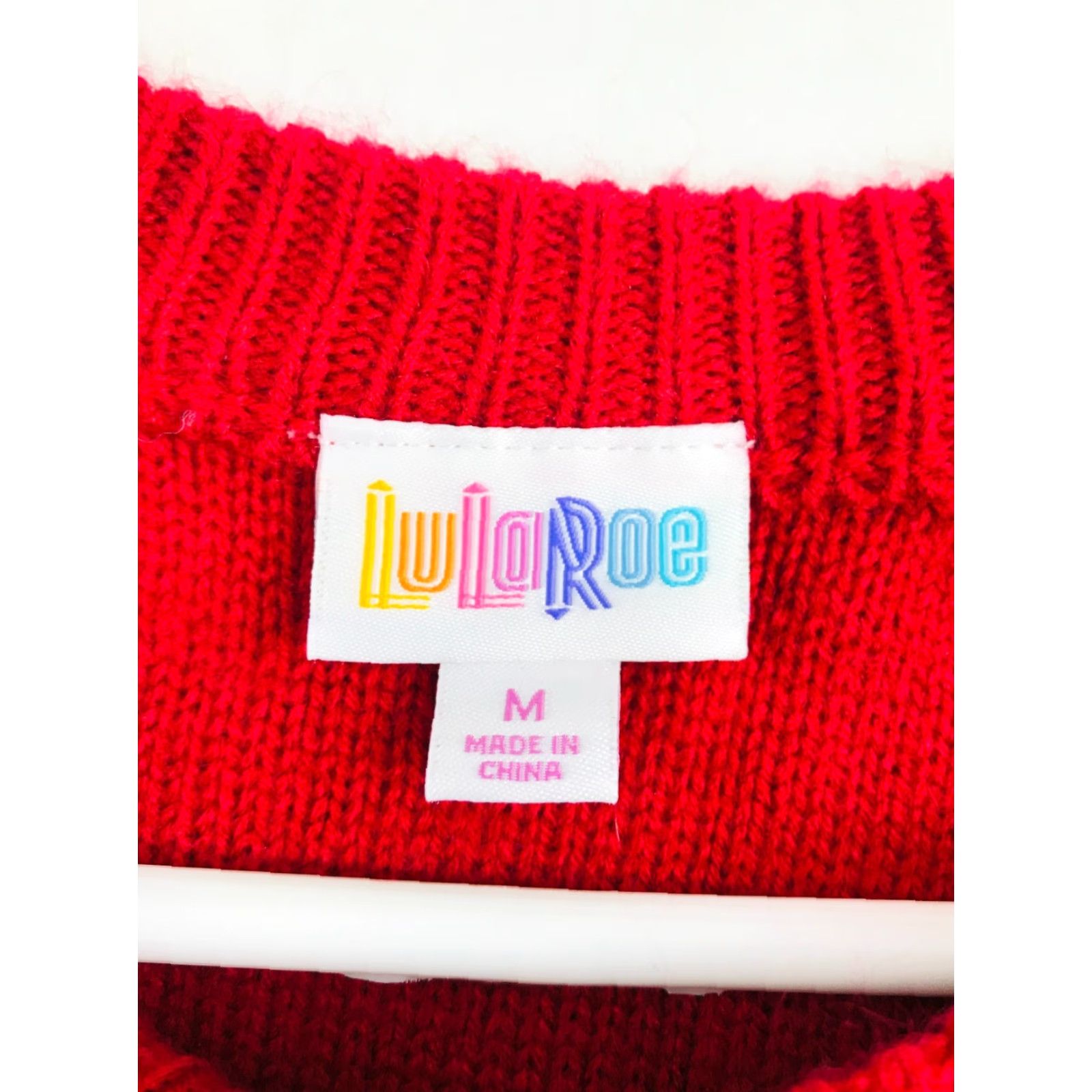 Vintage LuLaRoe Sweater Women's Size Medium Solid Red Long Sleeve Crew Neck Knitted Size M / US 6-8 / IT 42-44 - 5 Thumbnail