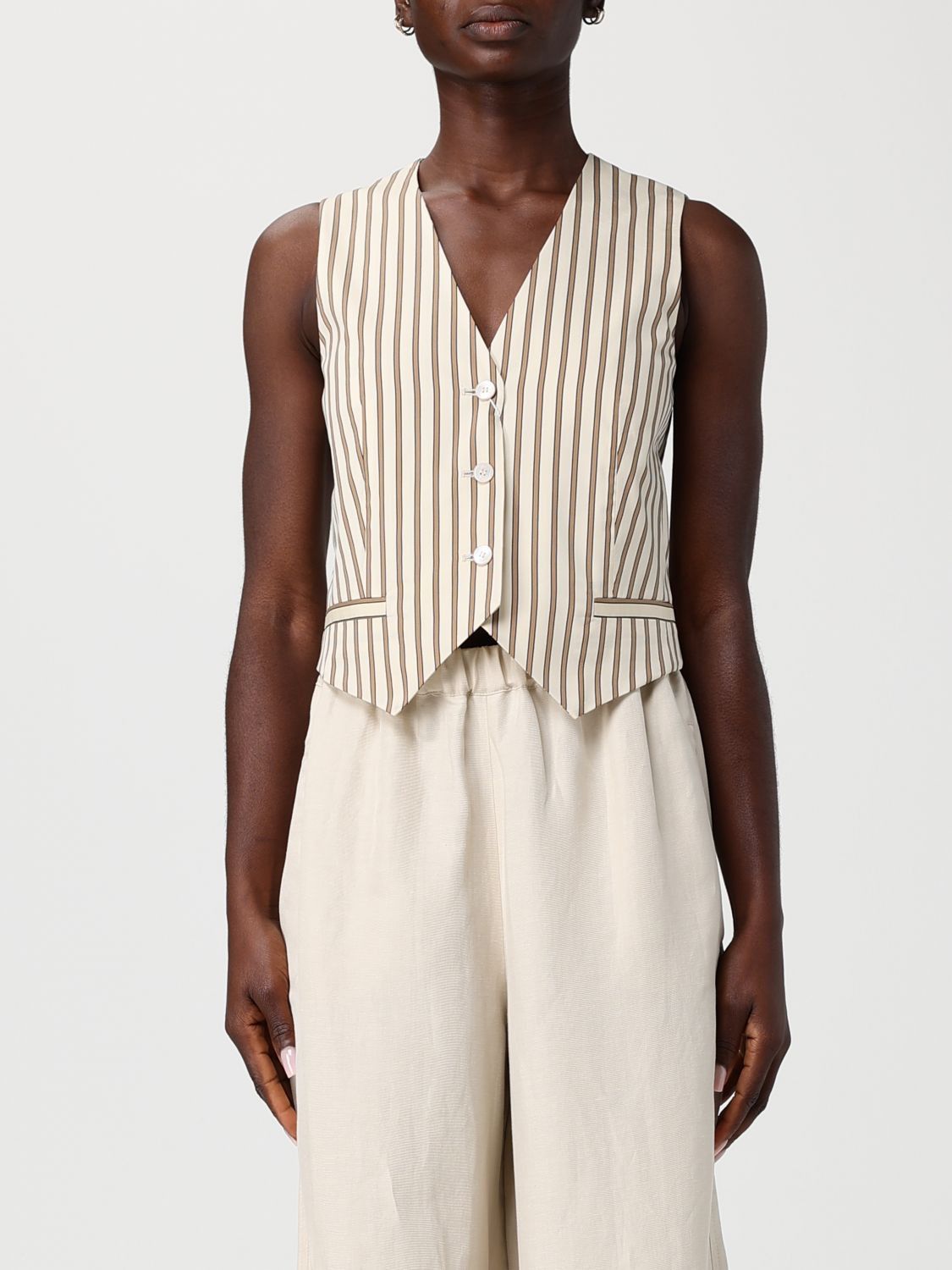 Max Mara Max Mara Waistcoat Woman Beige Size S / US 4 / IT 40 - 1 Thumbnail