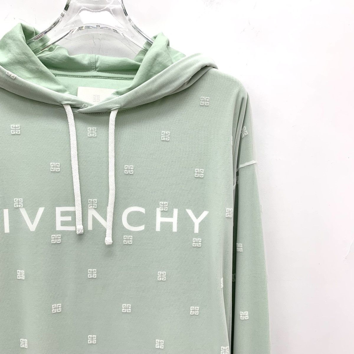 Givenchy Givenchy Green Tulle Fake Two-Piece Hooded Sweatshirt K26WX Size XS / US 0-2 / IT 36-38 - 3 Thumbnail