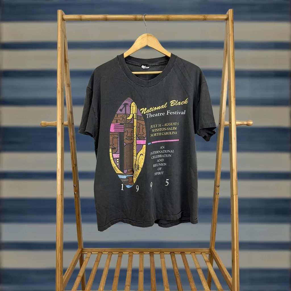 Vintage VINTAGE National Black Theatre Festival HBCU Art History Faded Rap T-Shirt XL Black Men Size US XL / EU 56 / 4 - 1 Thumbnail