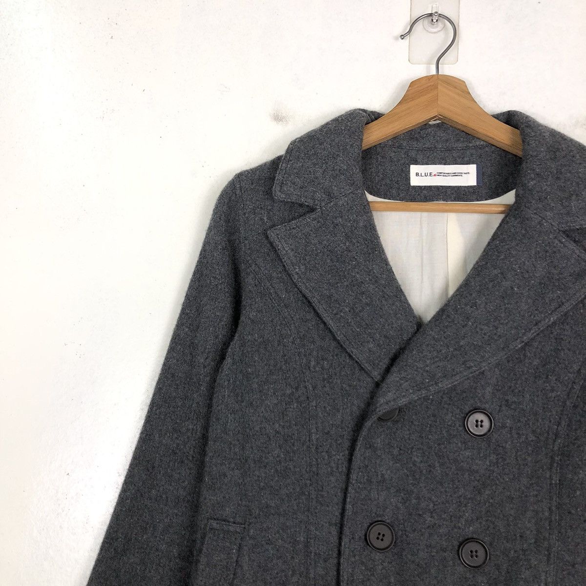 45rpm 🔥Cropped Wool Biker Jacket Double Breast Blue Blue Japan Size US M / EU 48-50 / 2 - 14 Thumbnail