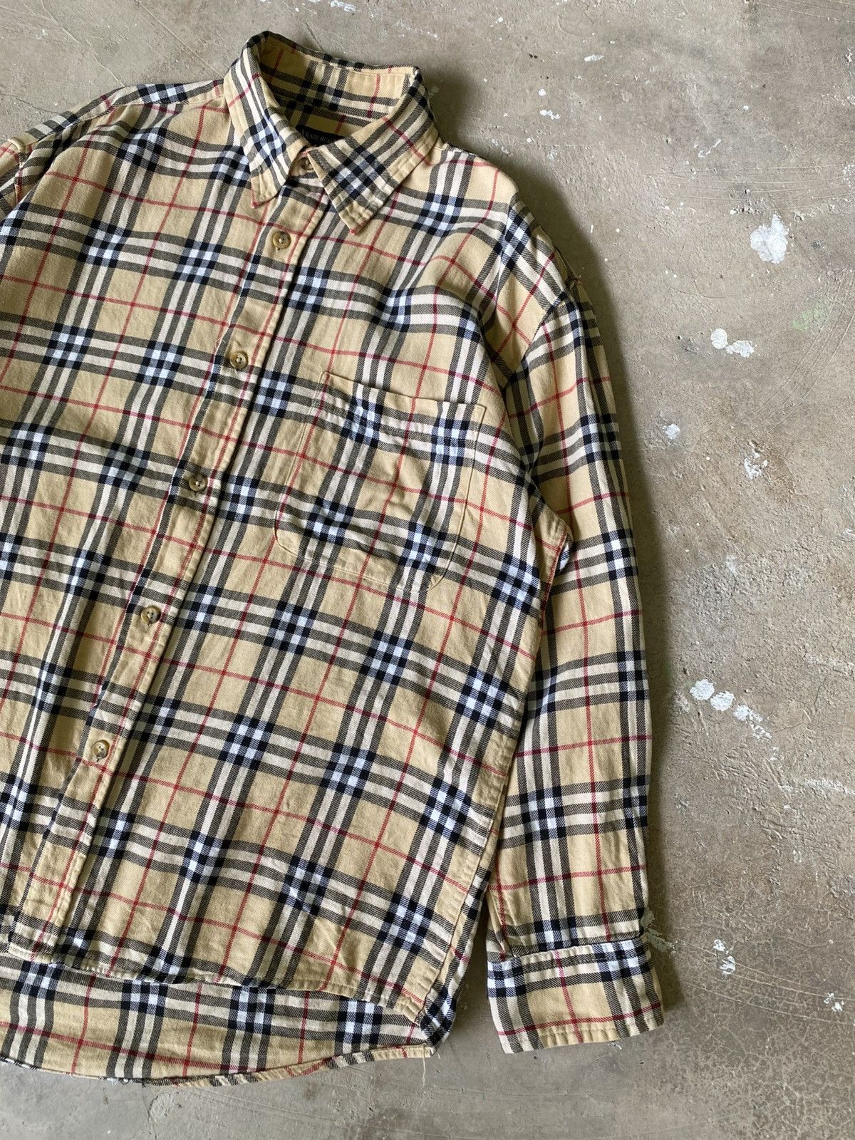 Japanese Brand Arnie Rogan Nova Check Flannel Overshirt Beige Size US M / EU 48-50 / 2 - 2 Thumbnail