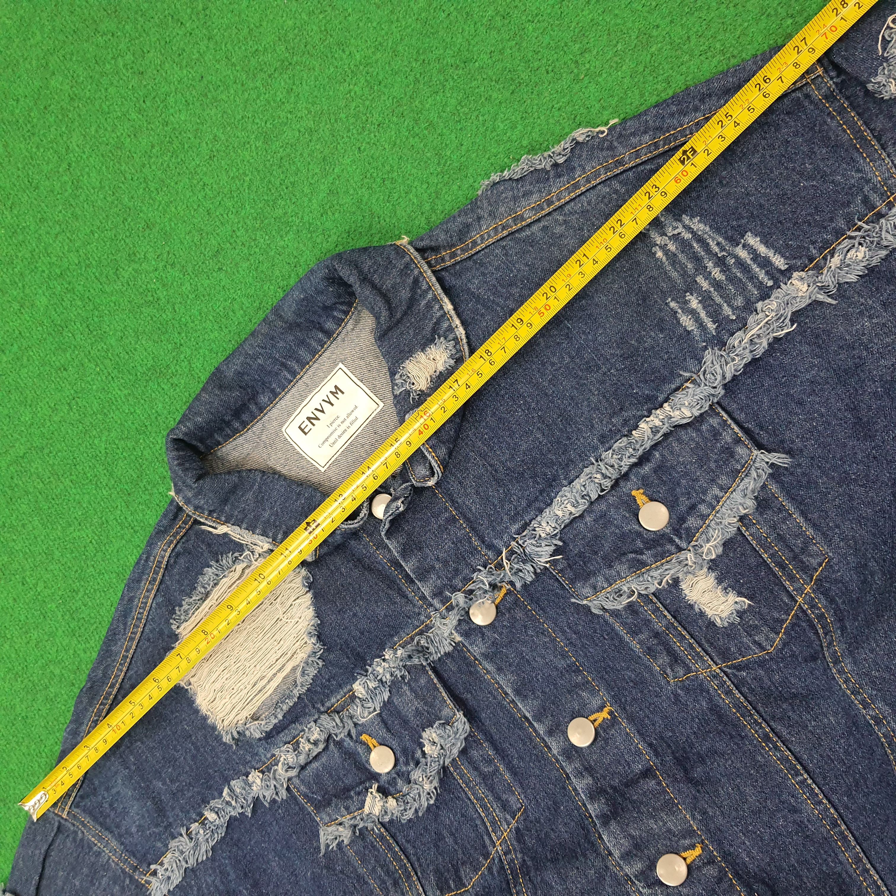 Japanese Brand Vintage ENVYM Ripped Denim Raw Hem Jacket C266N20 Size US L / EU 52-54 / 3 - 10 Thumbnail