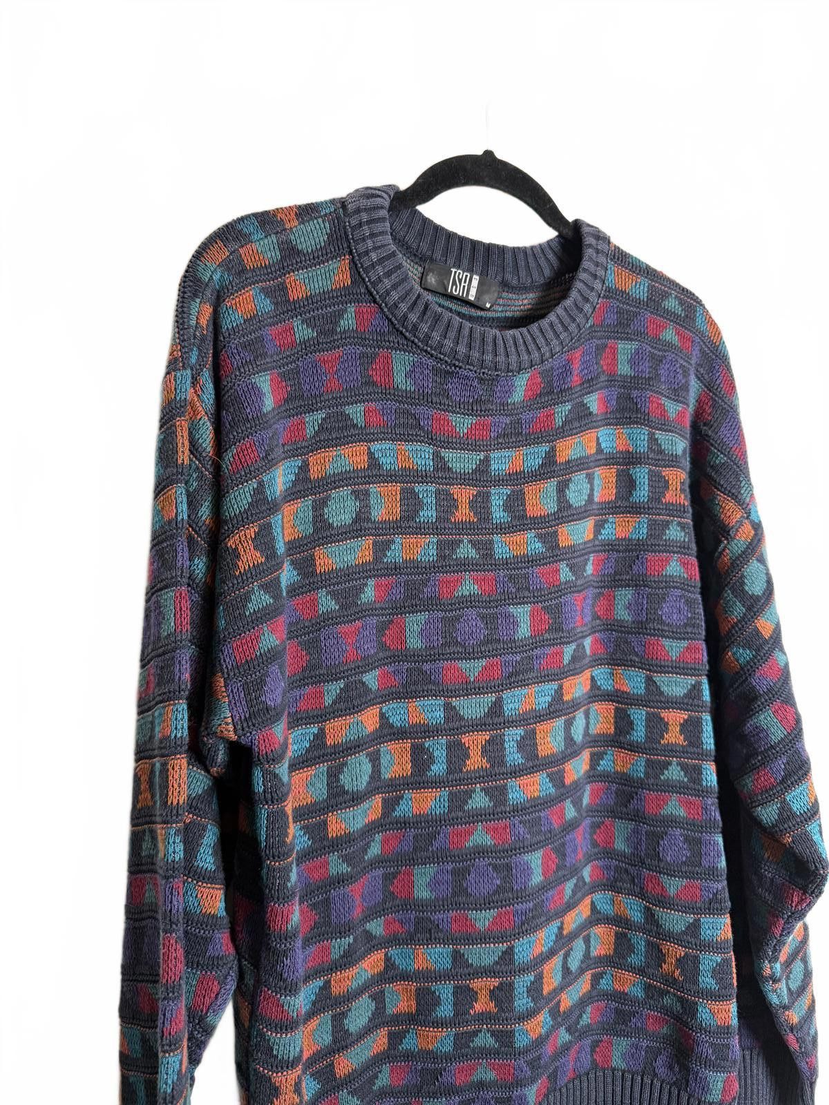 Other Vintage 80s/90s geometric knit sweater Size US M / EU 48-50 / 2 - 2 Thumbnail